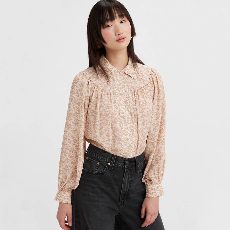 Nisa Femme Yoke Blouse - Brown | Levi's® US Nisa Femme Yoke Blouse - Brown | Levi's® US