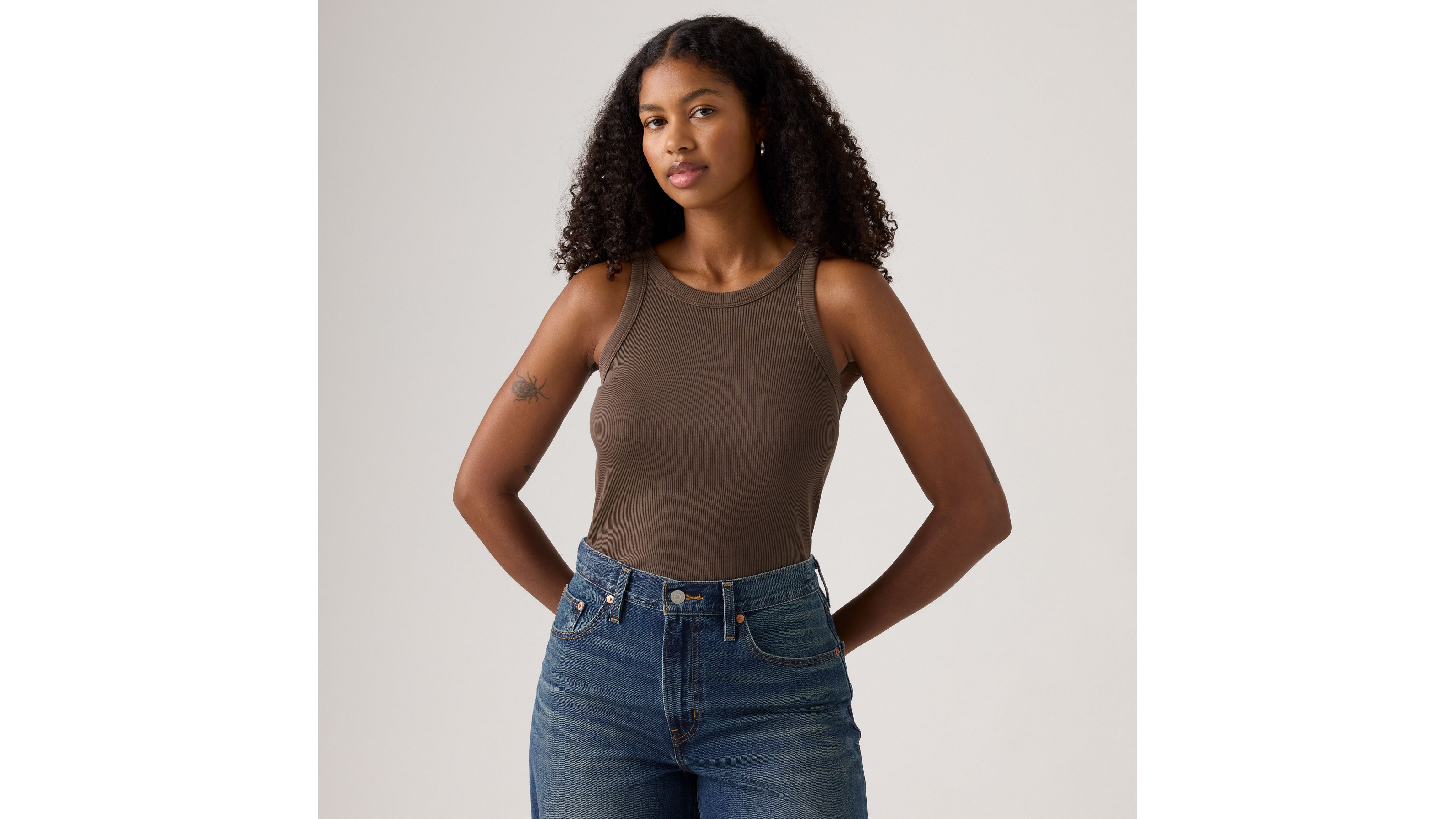 Levi's Essential Racer Tank In Green