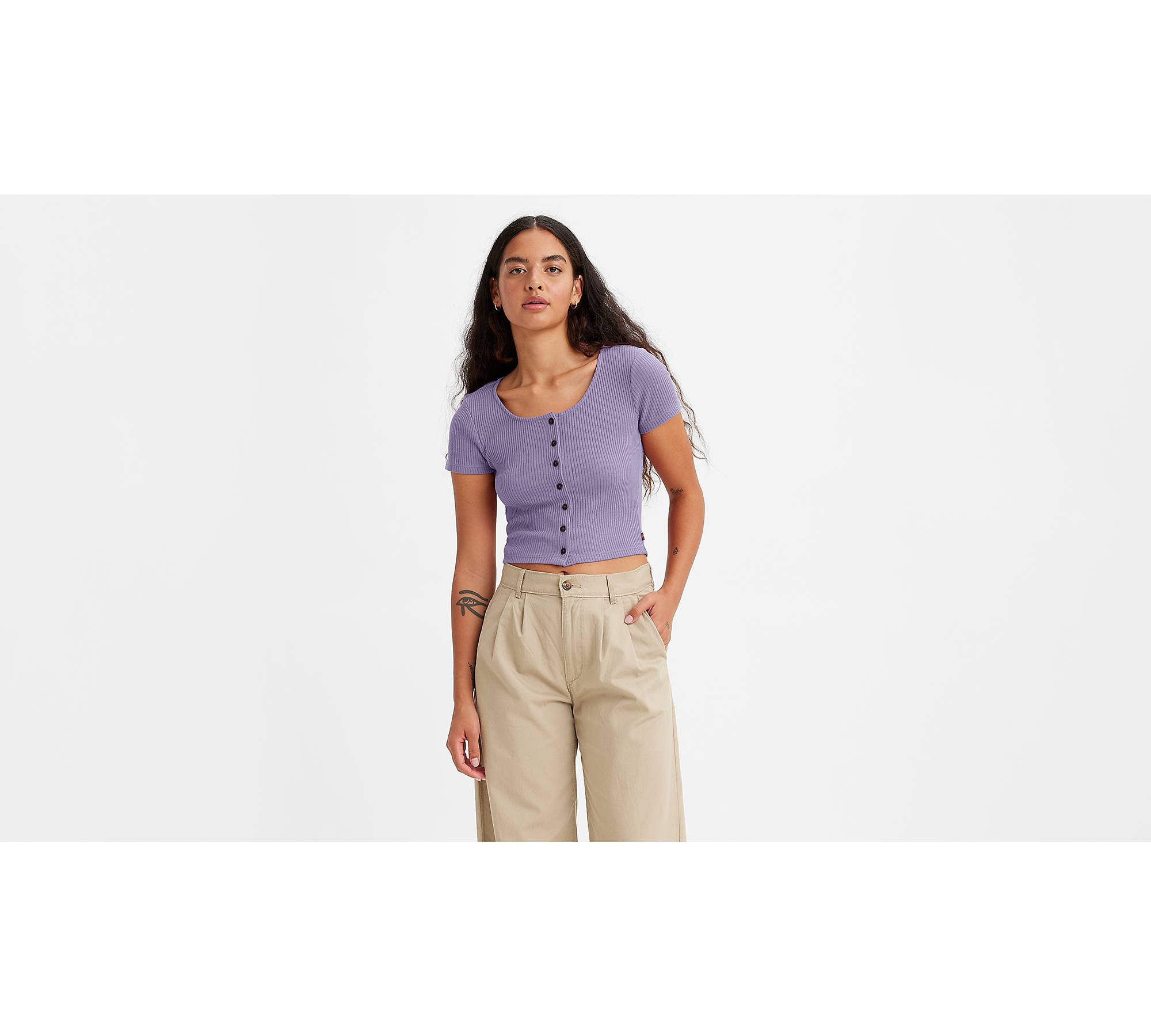 ZELOS, Tops, Zelos Shirt Womens Large Grateful Purple Curvy Short Sleeve  Cropped Activewear