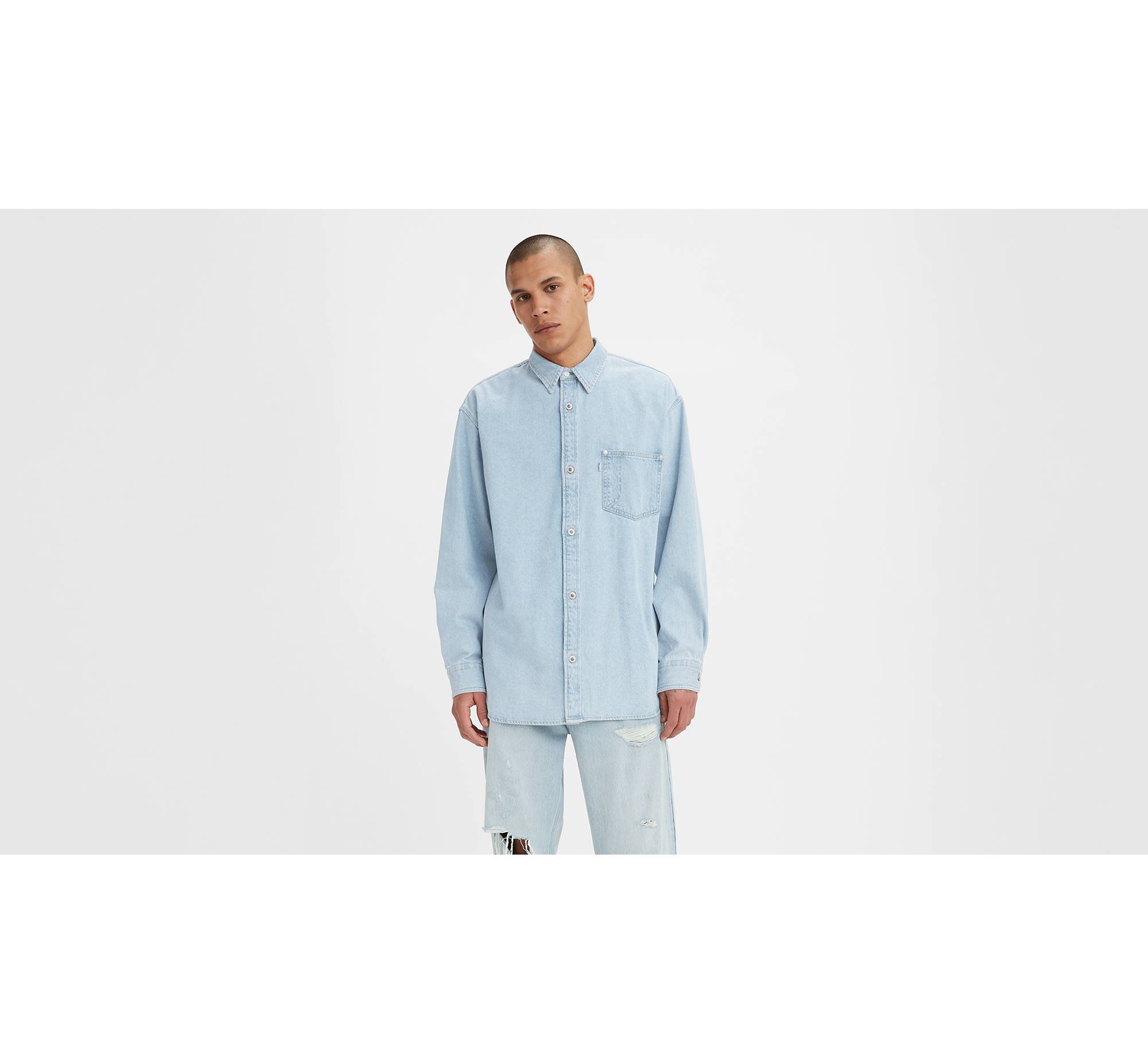 Silver Tab™ Oversized 1 Pocket Shirt - Blue | Levi's® LI