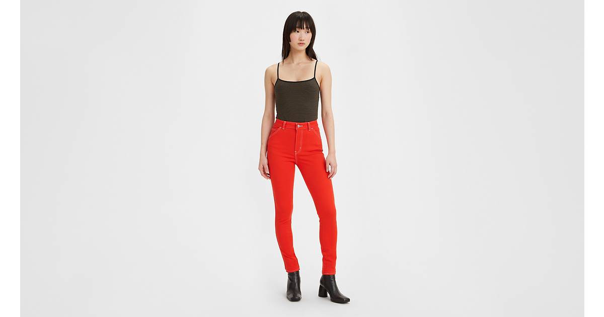 MILADYS, Jeans, Miladys Wonderfit Red Slim Leg Womans Slimming Jeans  Cropped Sz 23692cm Nwt