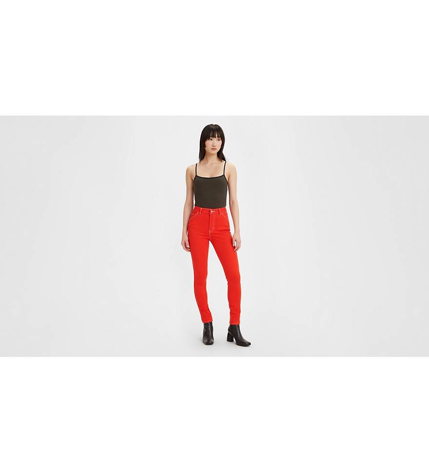 721 High Rise Skinny Pants - Red