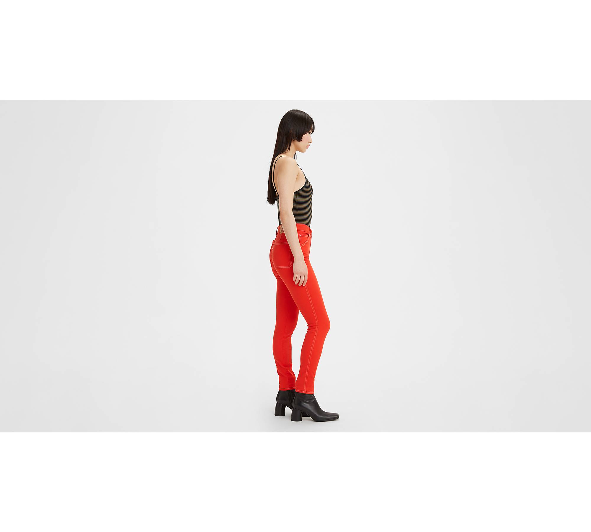 721 High Rise Skinny Pants - Red