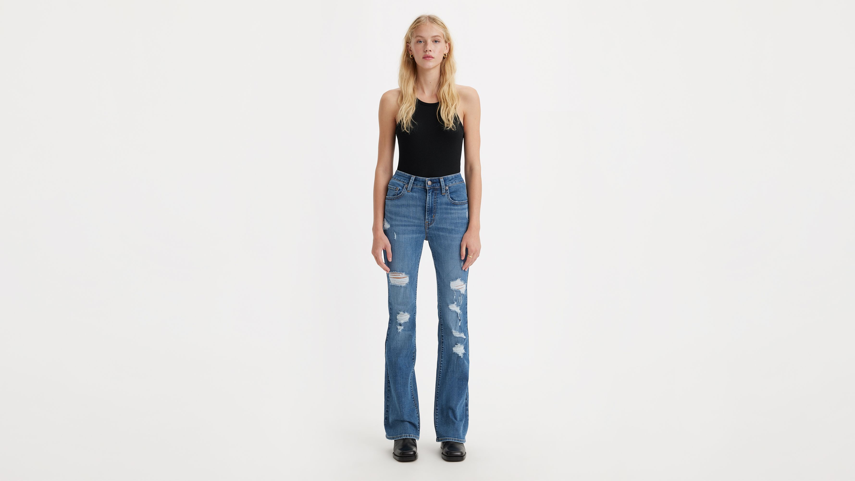 Levi's Women's 726 High Rise Flare Jeans, (New) Tribeca Moon, 34