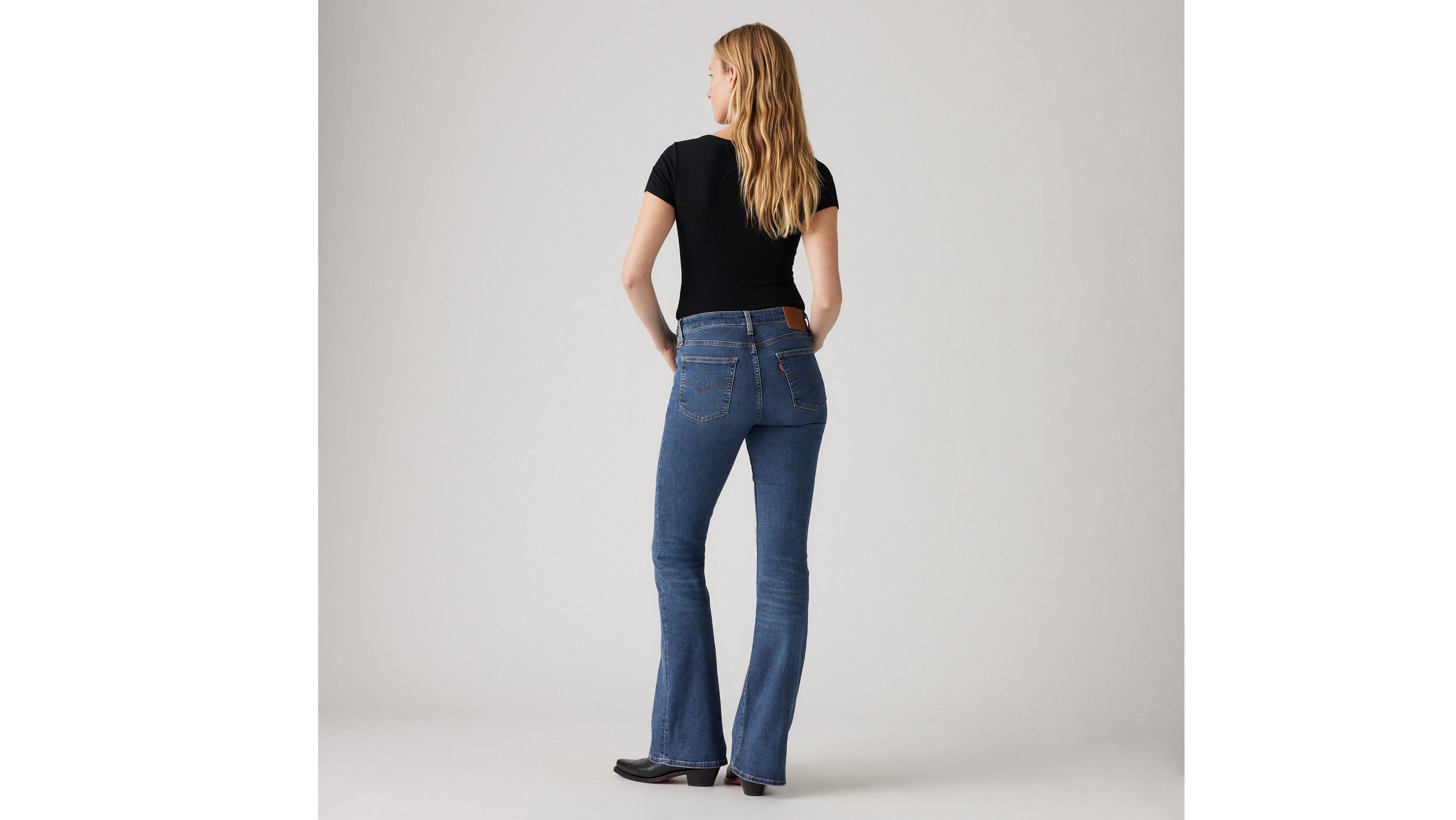 Levi's 726 High Rise Flare Jeans In Blue Wave Mid