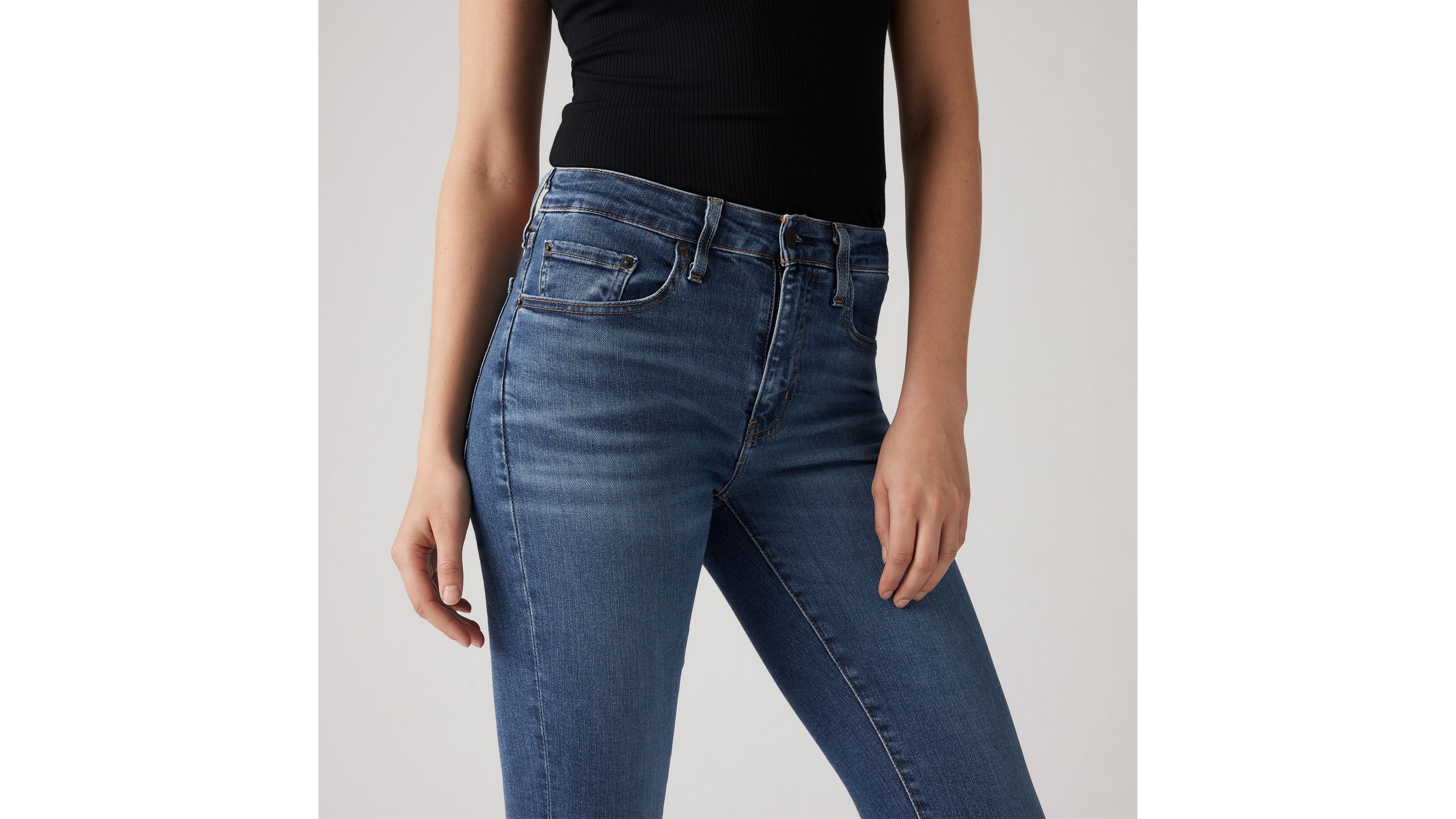 Levi's 726 High Rise Flare Jeans In Blue Wave Mid