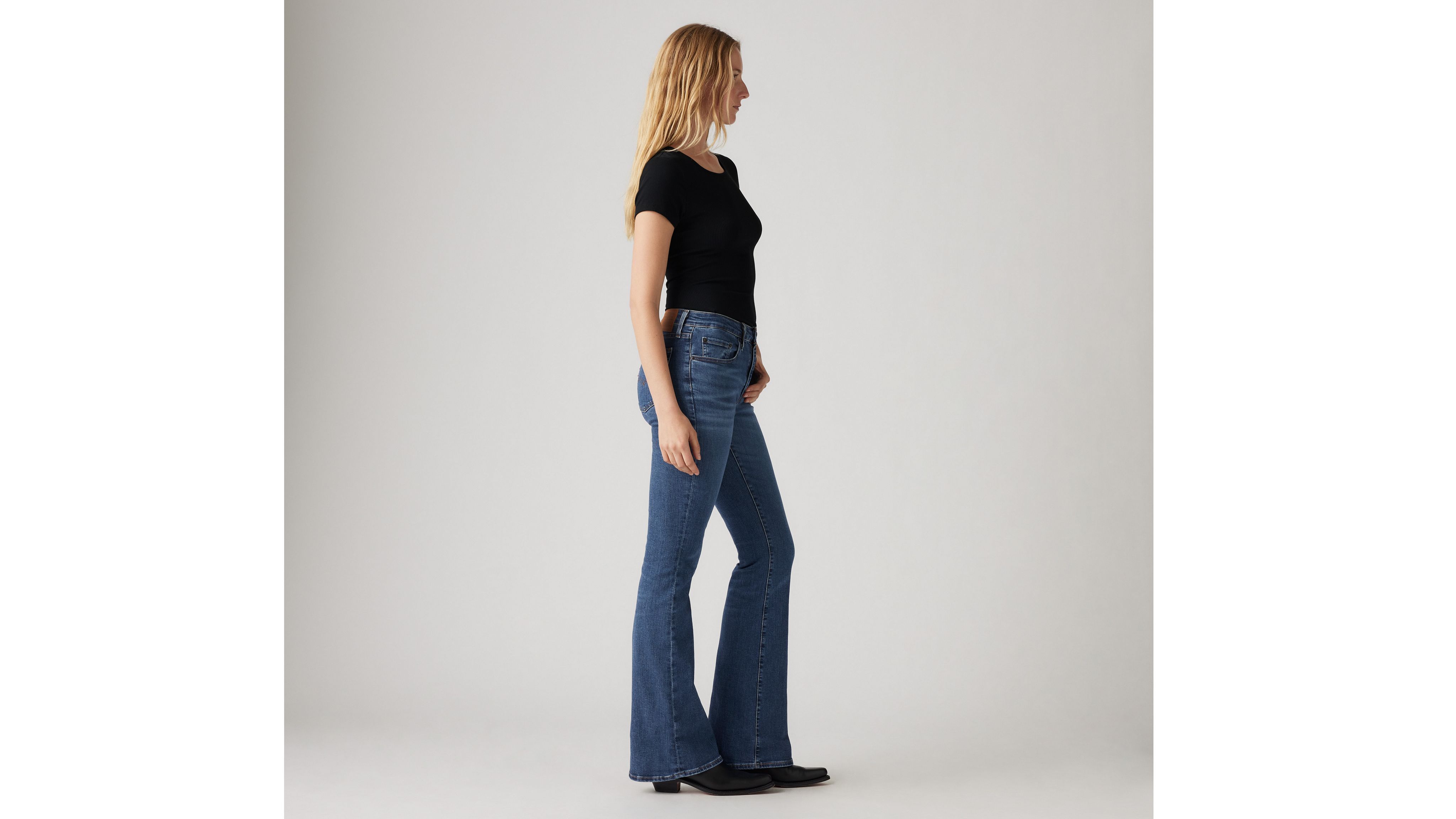 Levi's 726 High Rise Flare Jeans In Blue Wave Mid