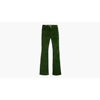 Sidefeel Women Corduroy Flare Pants Elastic Waist Bell Bottom Trousers  XX-Large Light Green