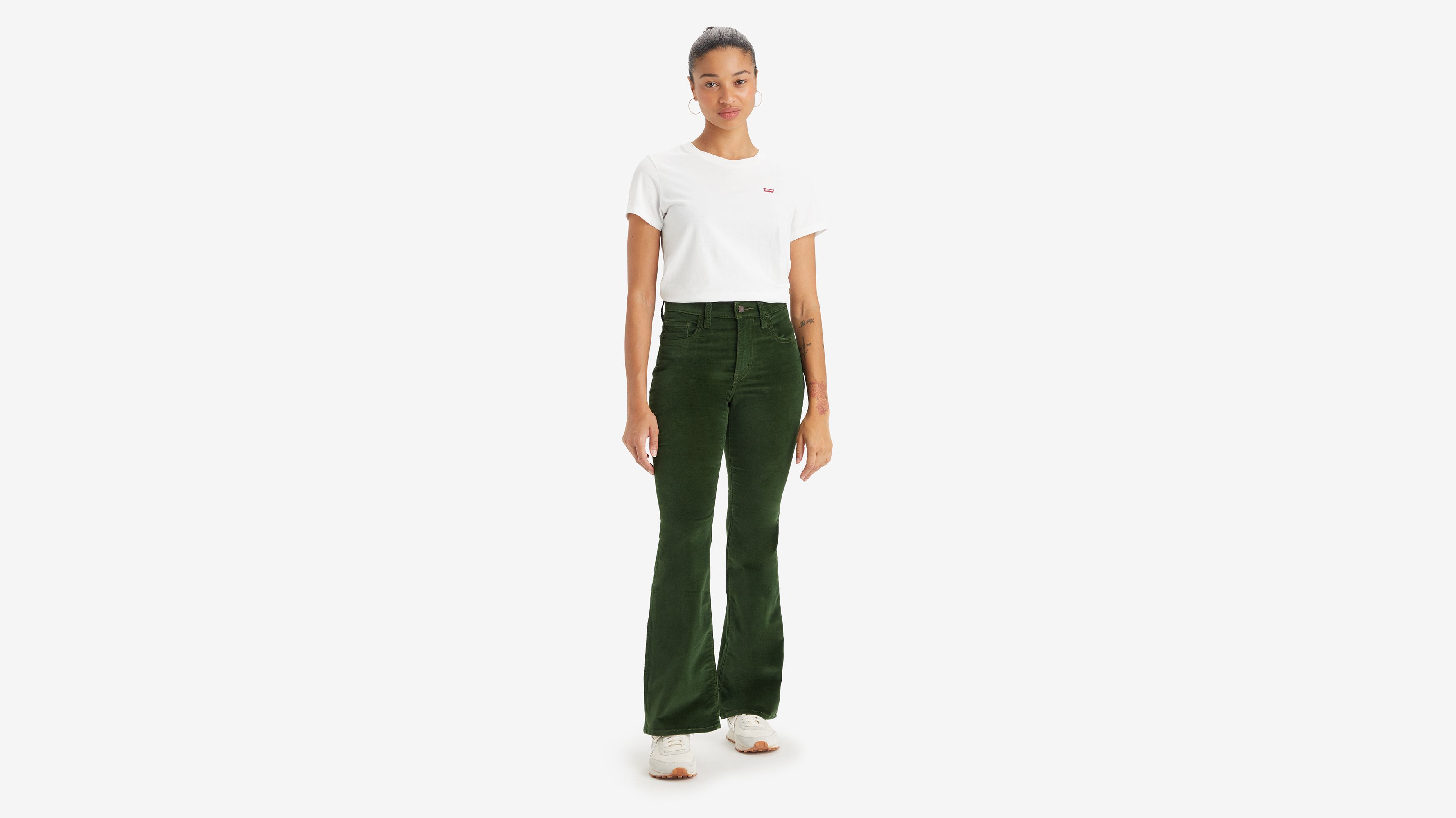 726 High Rise Flare Corduroy Women's Pants - Green | Levi's® US