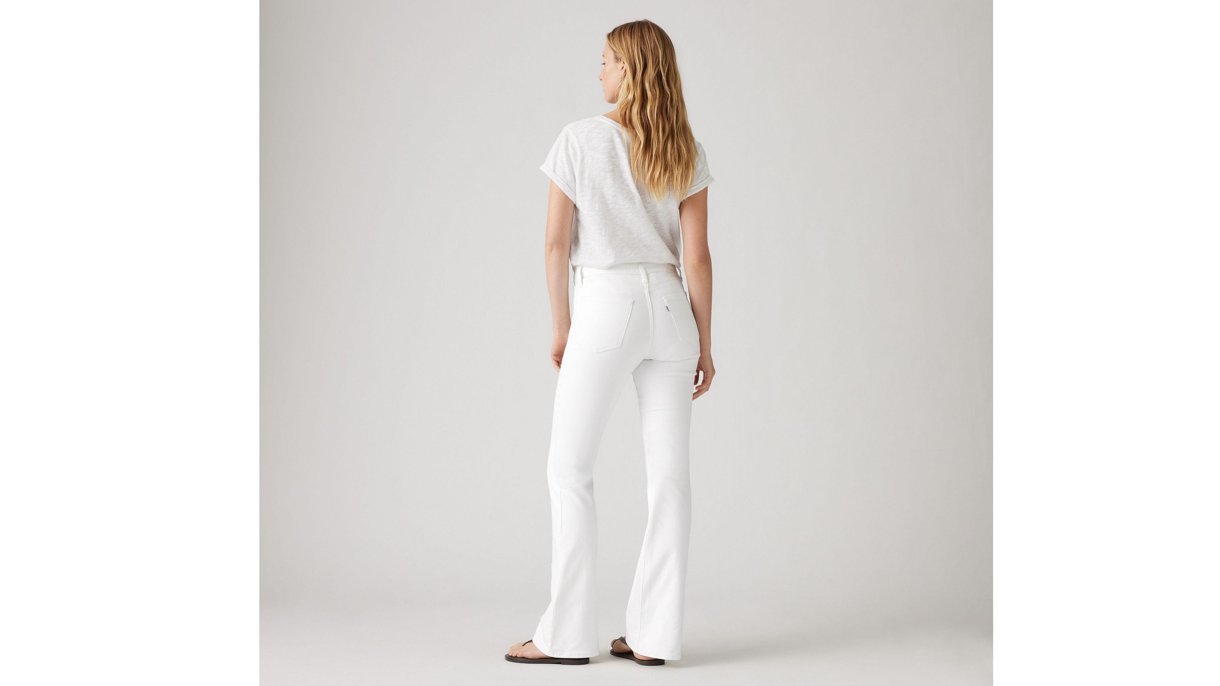 Levi's 726 High Rise Flare Jeans In Soft Clean White