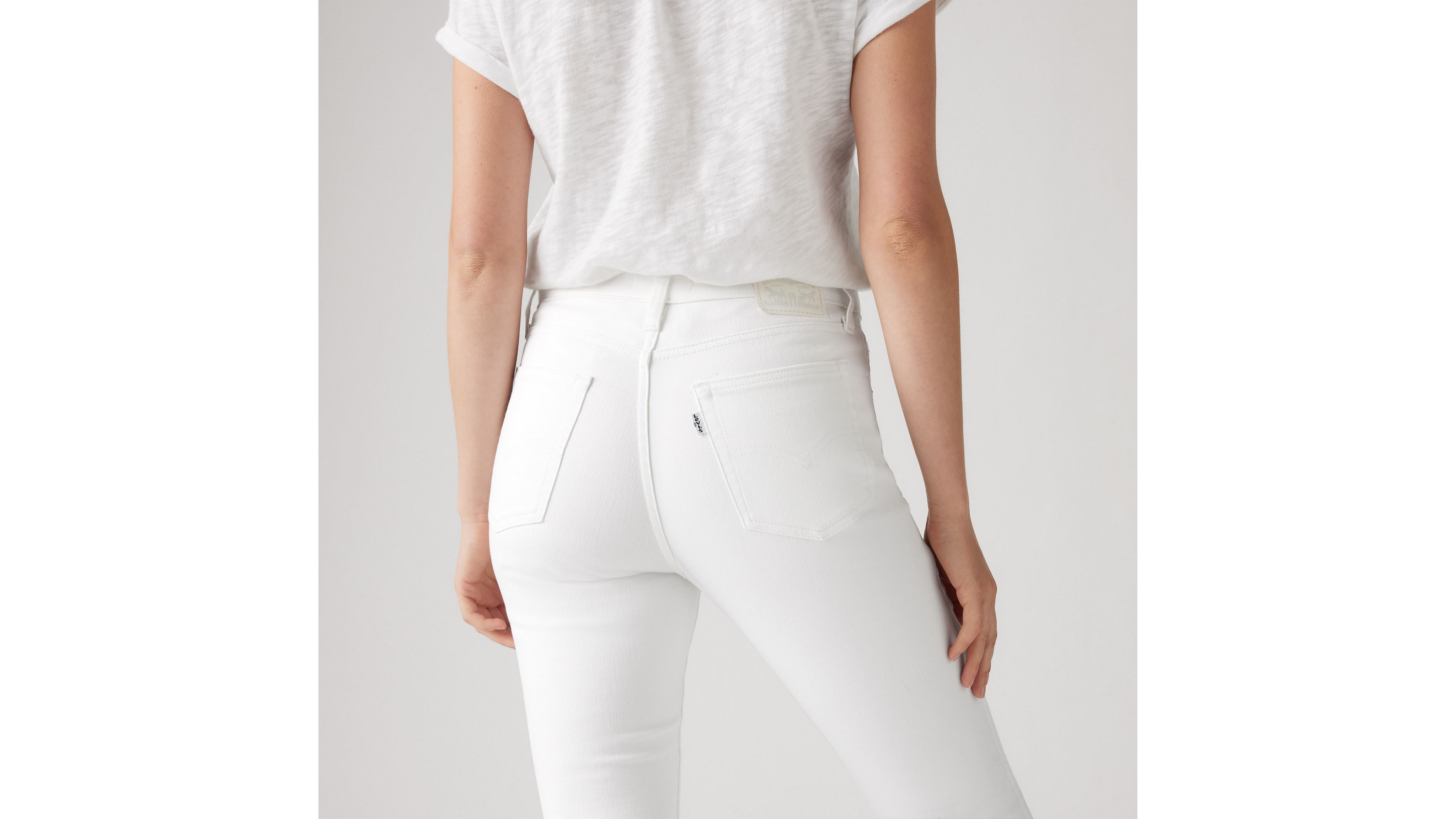 Levi's 726 High Rise Flare Jeans In Soft Clean White