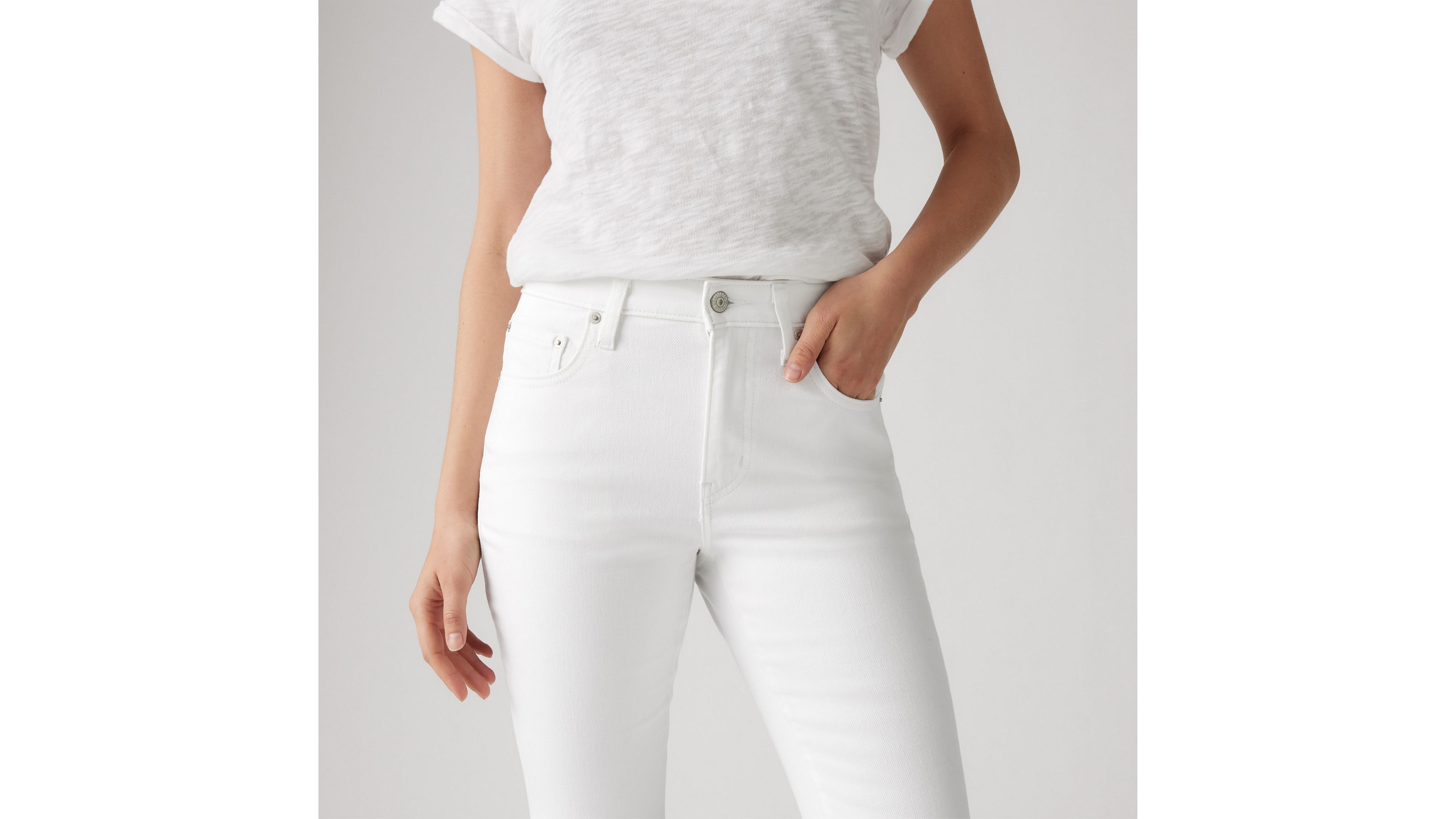 Levi's 726 High Rise Flare Jeans In Soft Clean White