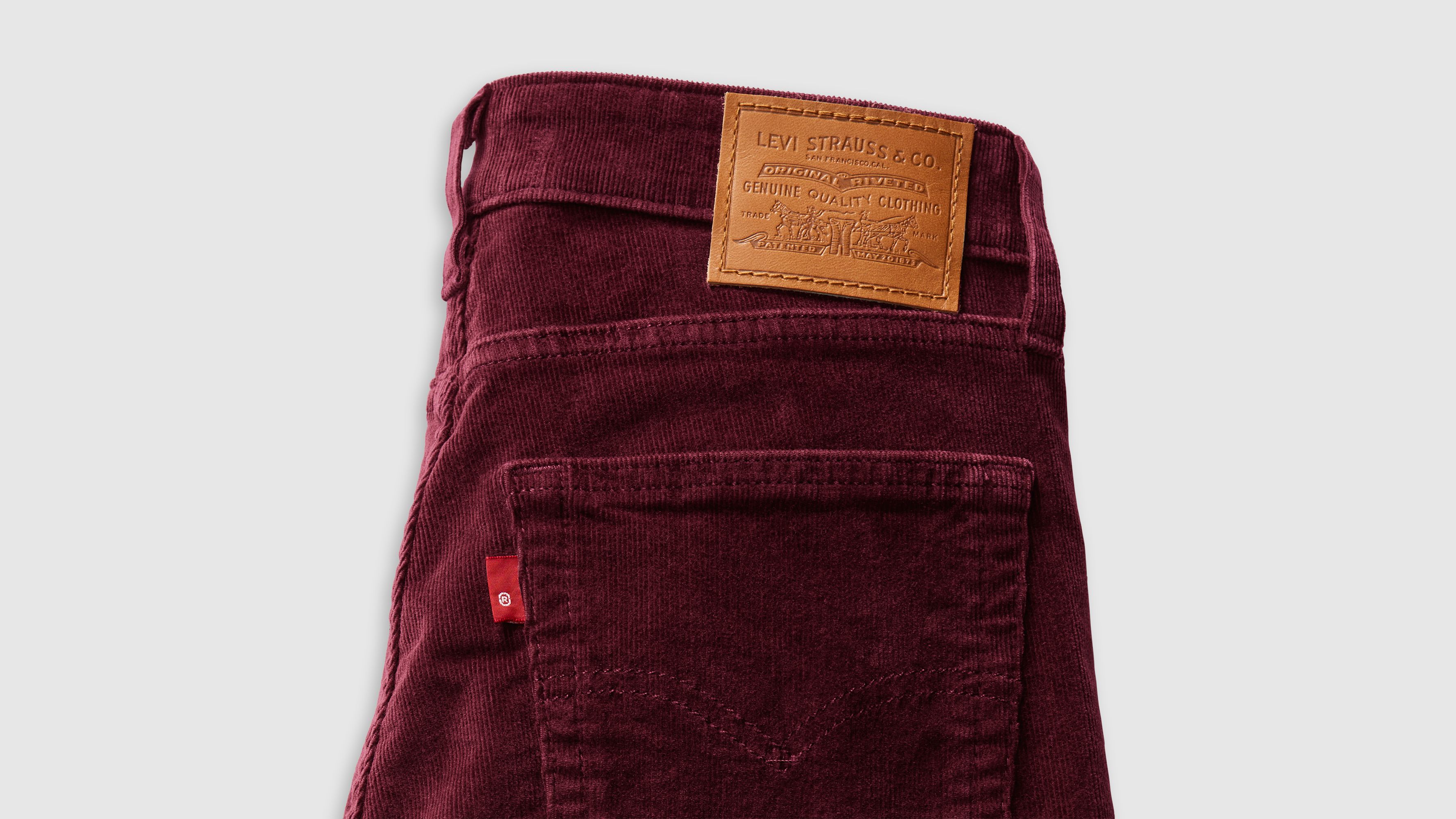 Levi's 726 High-rise Flare Corduroy Women's Pants 33x32 In Burgundy