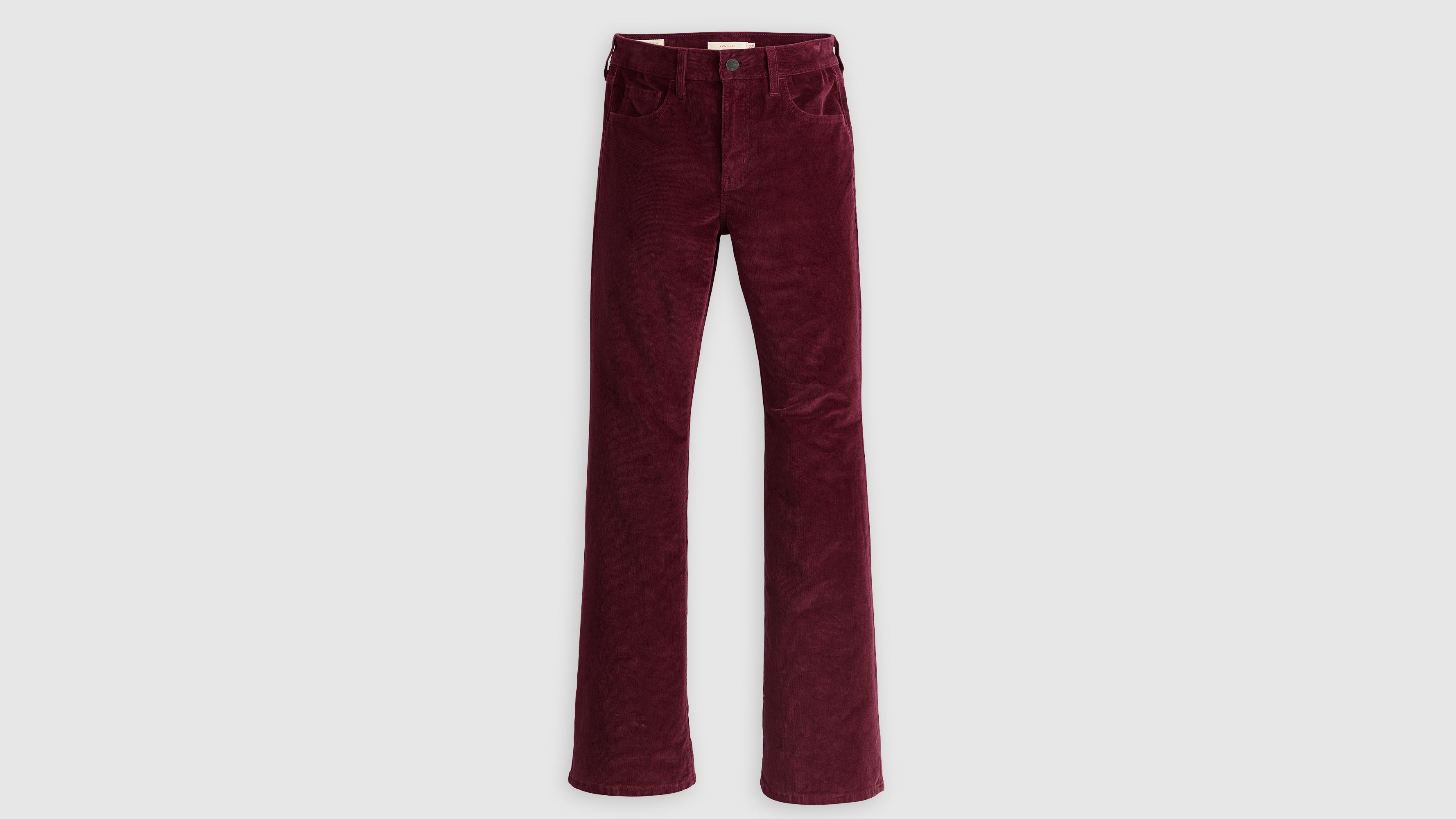 Levi's 726 High-rise Flare Corduroy Women's Pants 33x32 In Burgundy