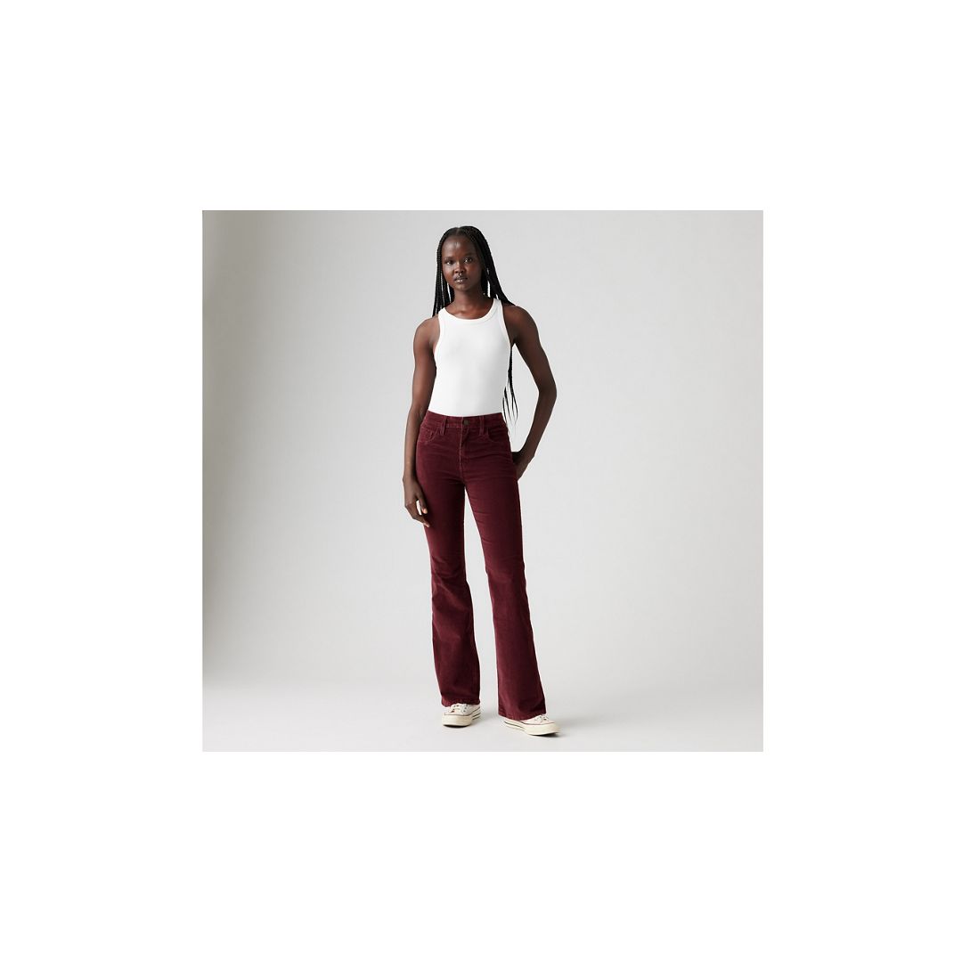 Levi's 726 High-rise Flare Corduroy Women's Pants 33x32 In Burgundy
