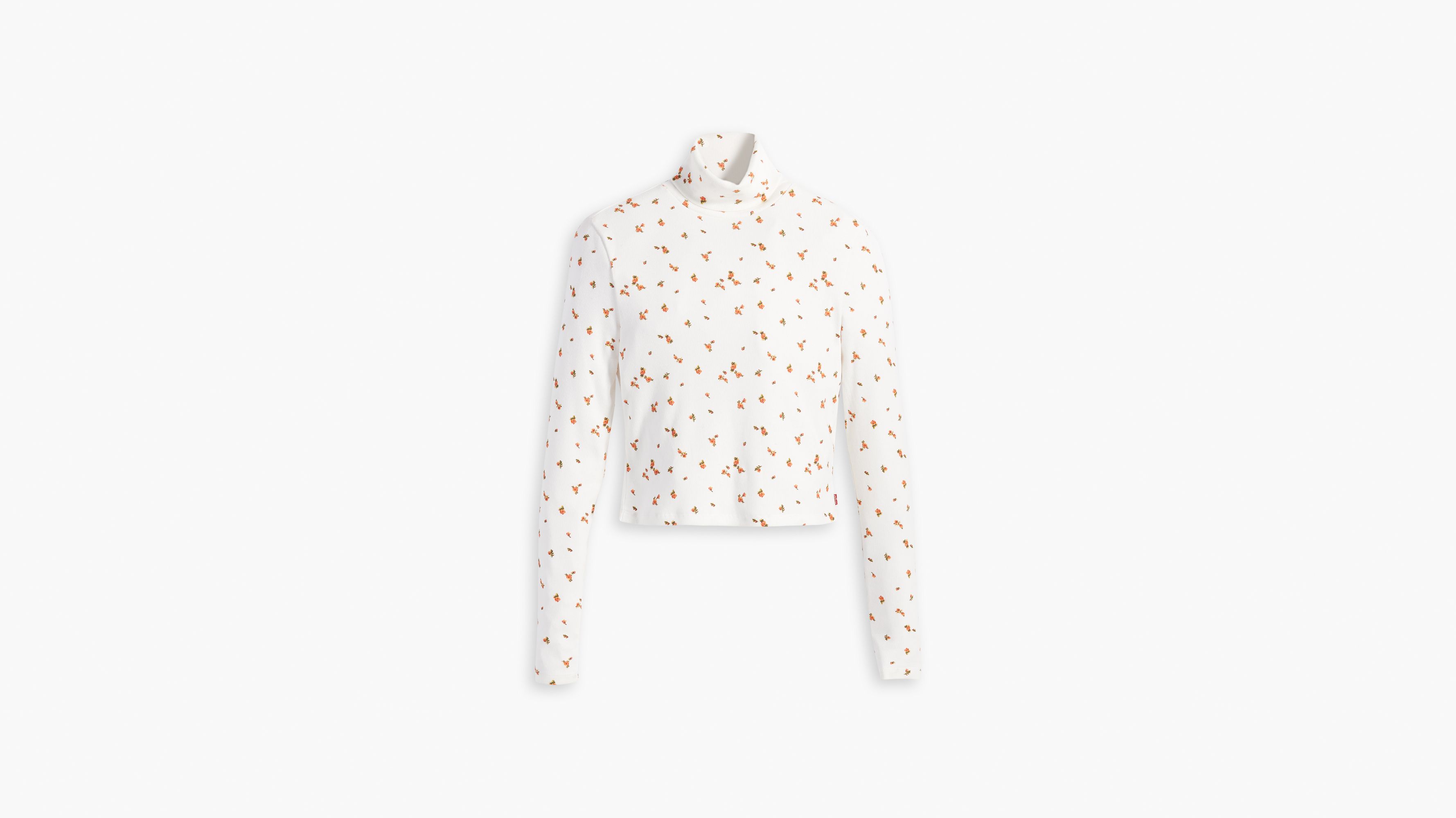 ★FLARE UP★ Cutout Turtleneck Long Sleeve FL112White Freshman Waist Turtleneck | Aritzia US
