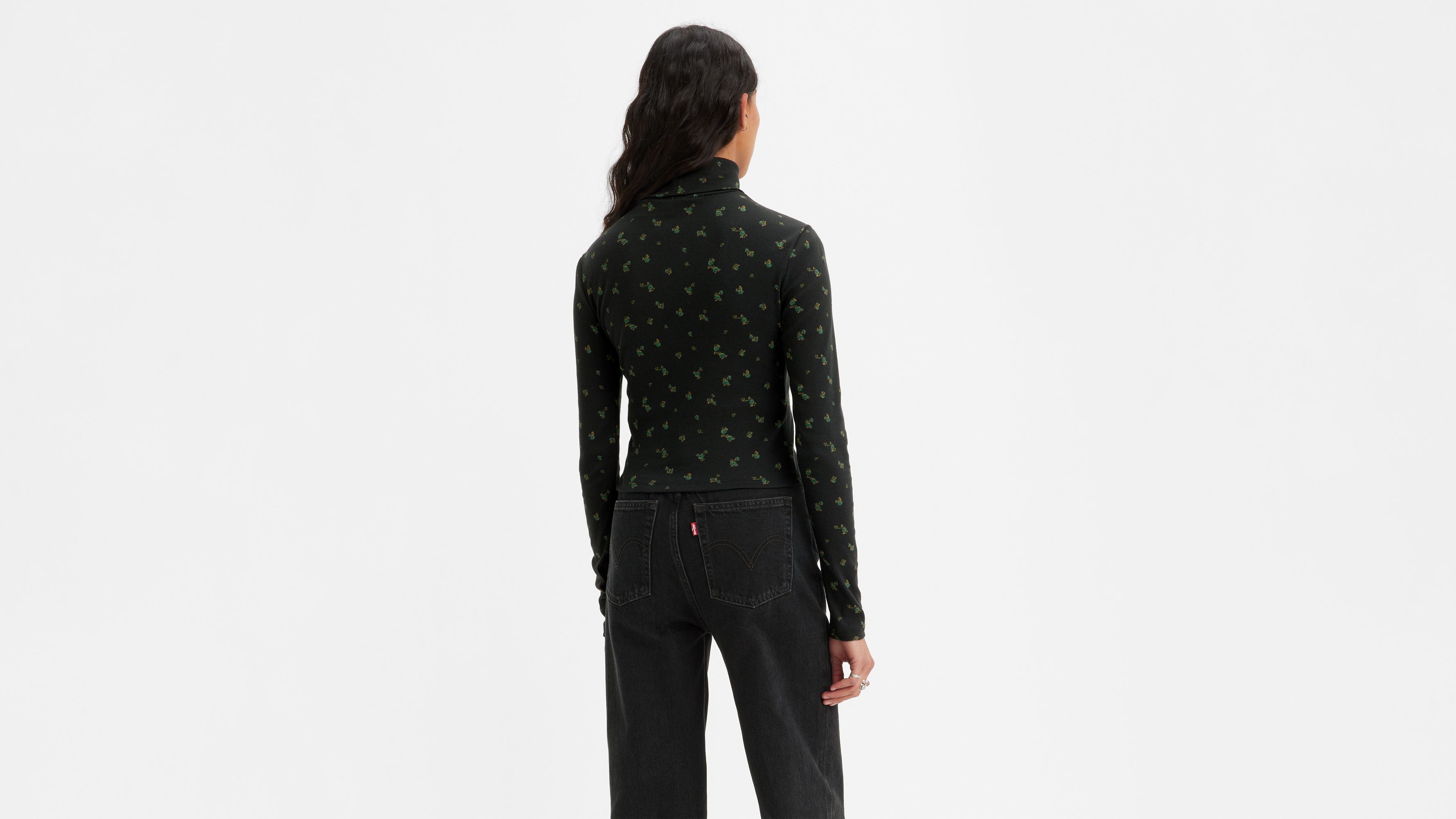 Moon Ribbed Turtleneck Top 2