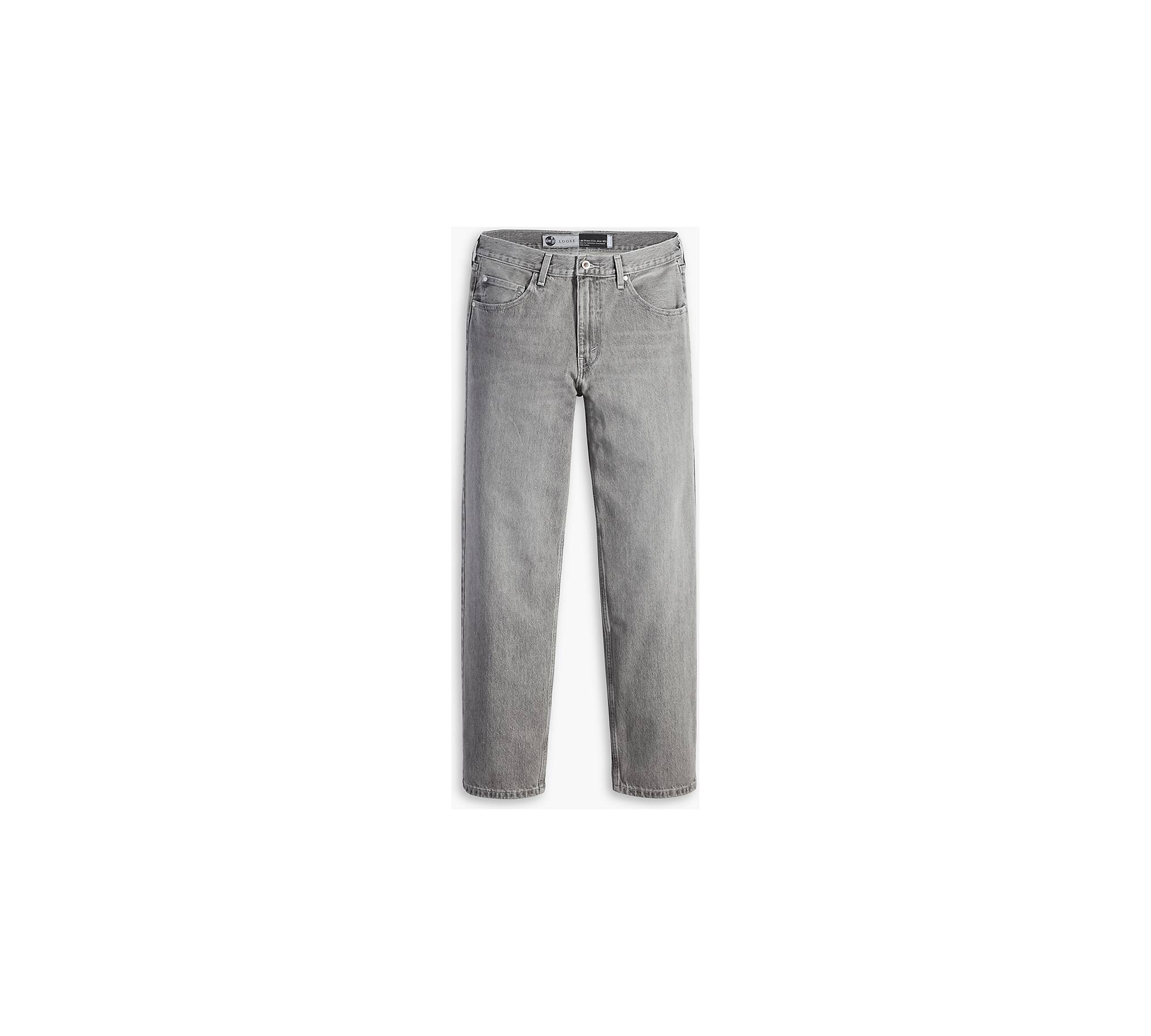 Men's Grey Loose Jeans, Men's Bottoms