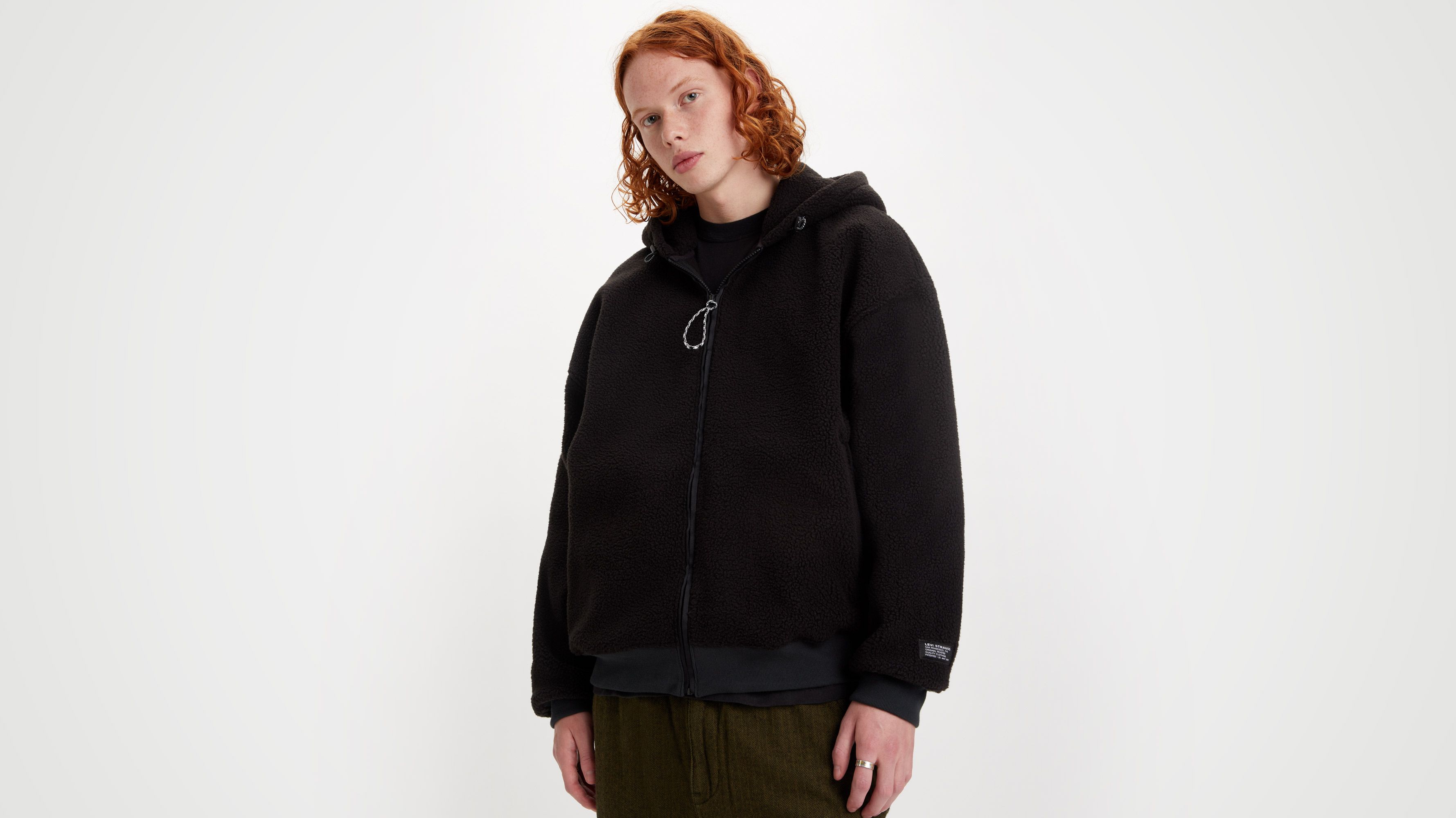 LV Sherpa Zip up Jacket - Black