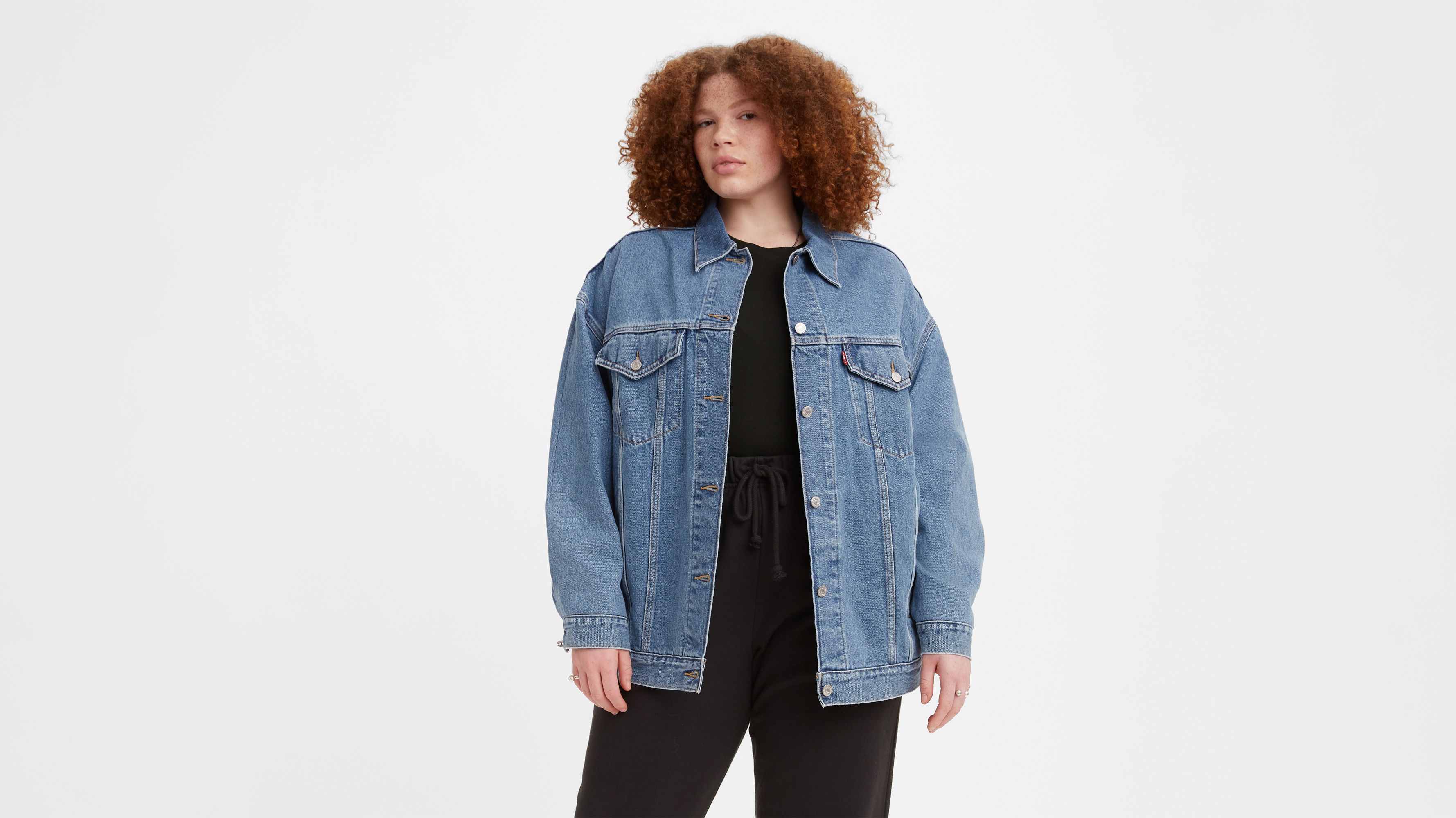 Levi's women's baggy distressed trucker jacket sale