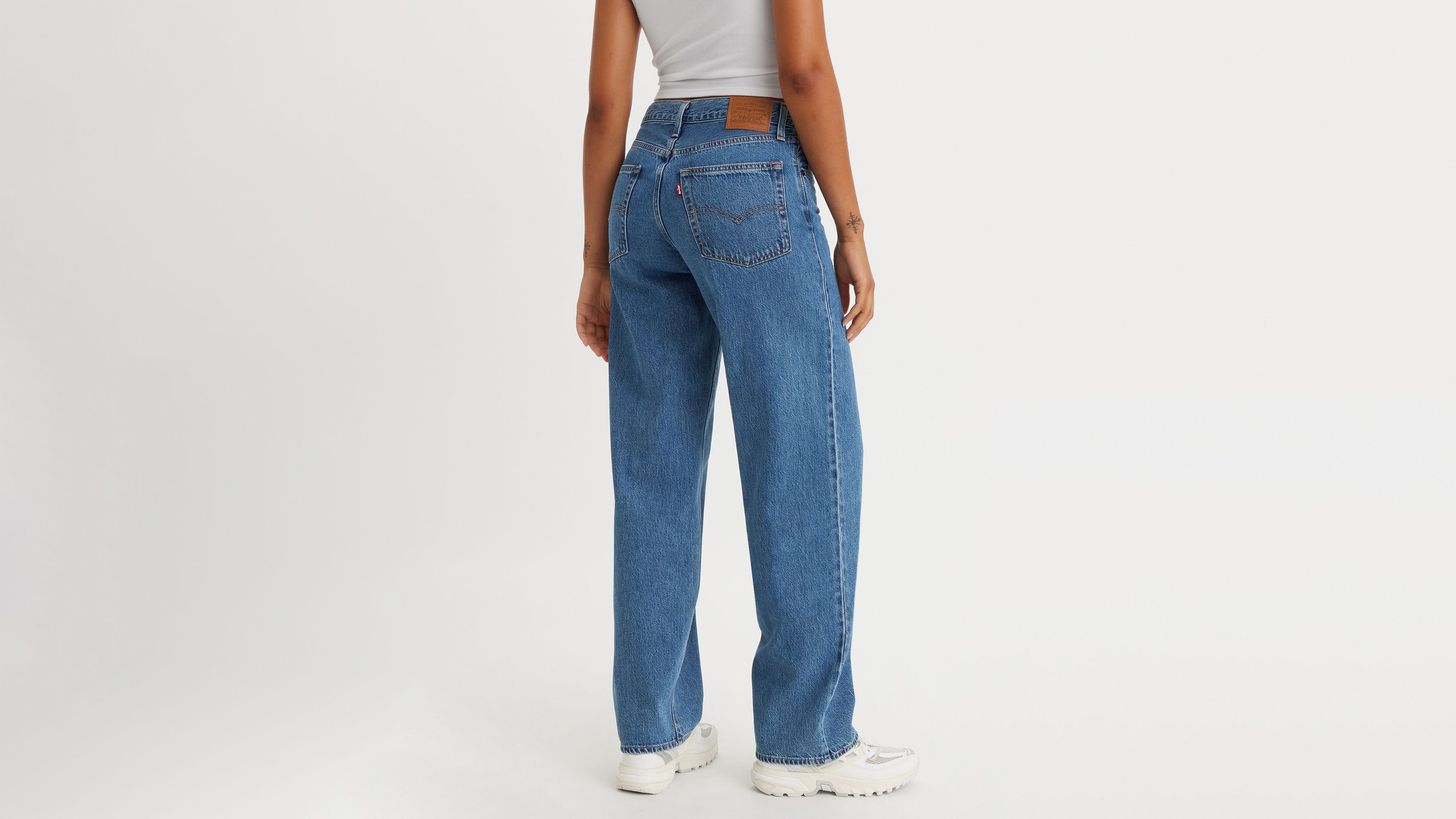 Baggy Dad Women's Jeans - Medium Wash