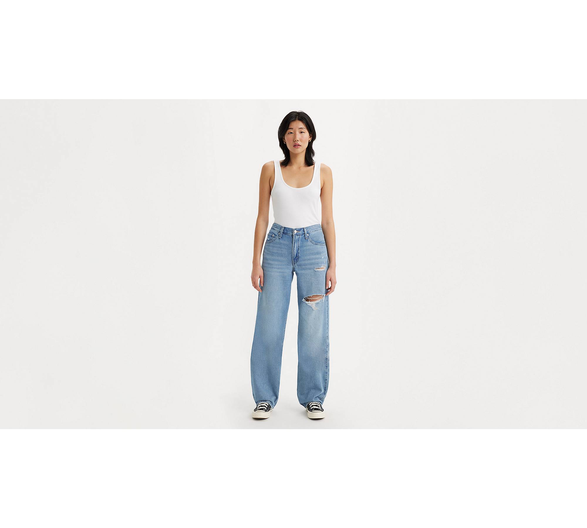 Buy Mid Rise Straight Leg Dad Jean for USD 88.00