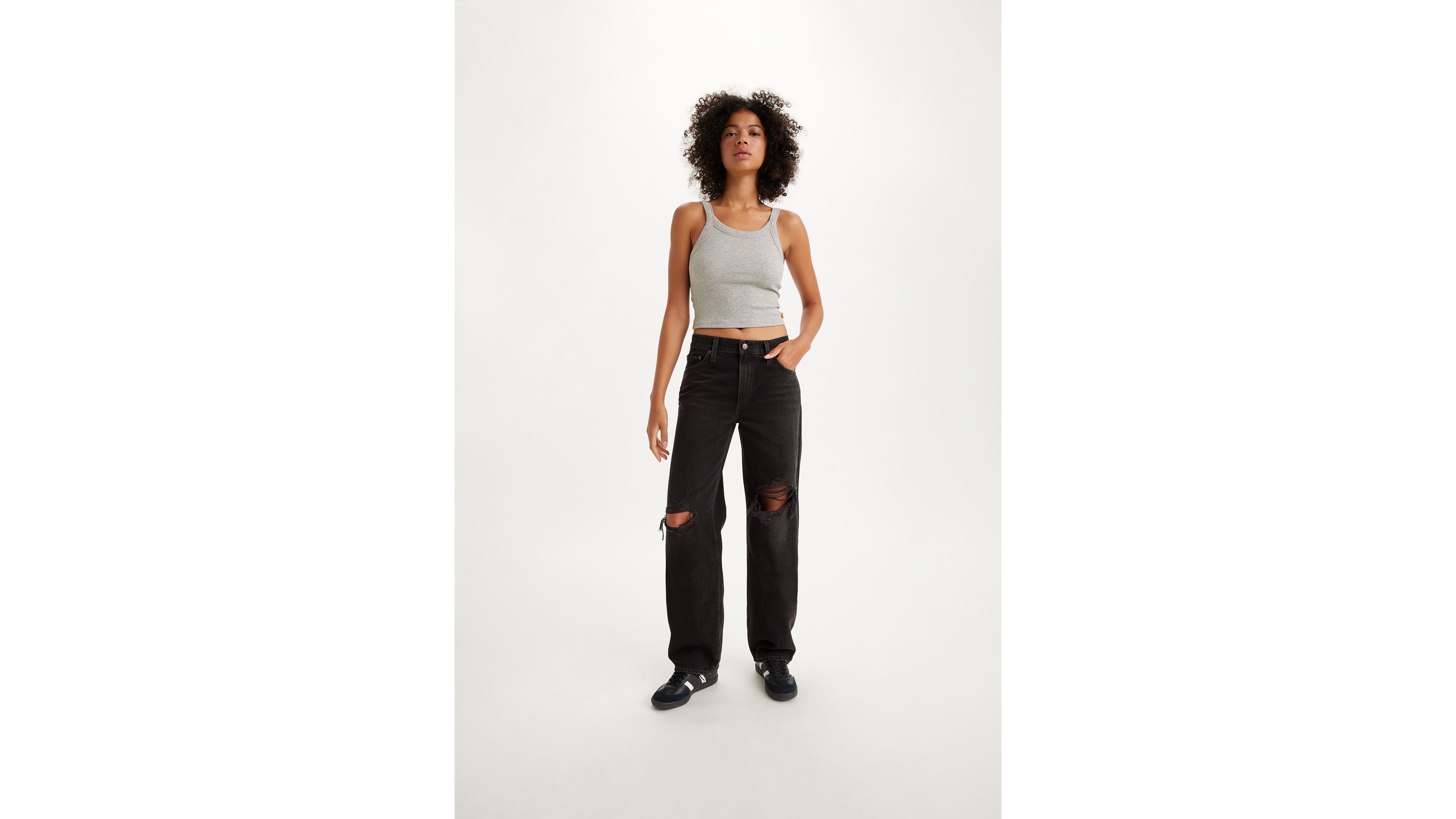 Black baggy hot sale mom jeans