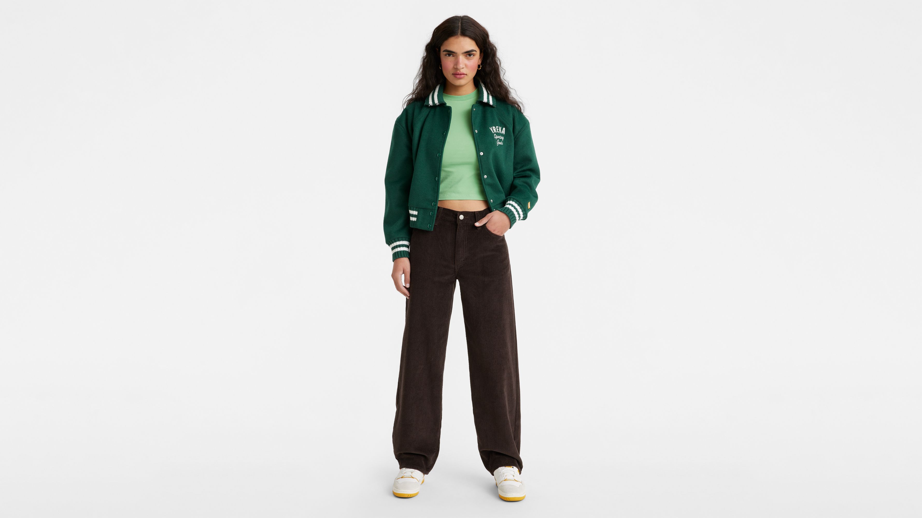 Vintage Corduroy Baggy Pants  Green pants outfit, Trousers women outfit,  Brown outfit