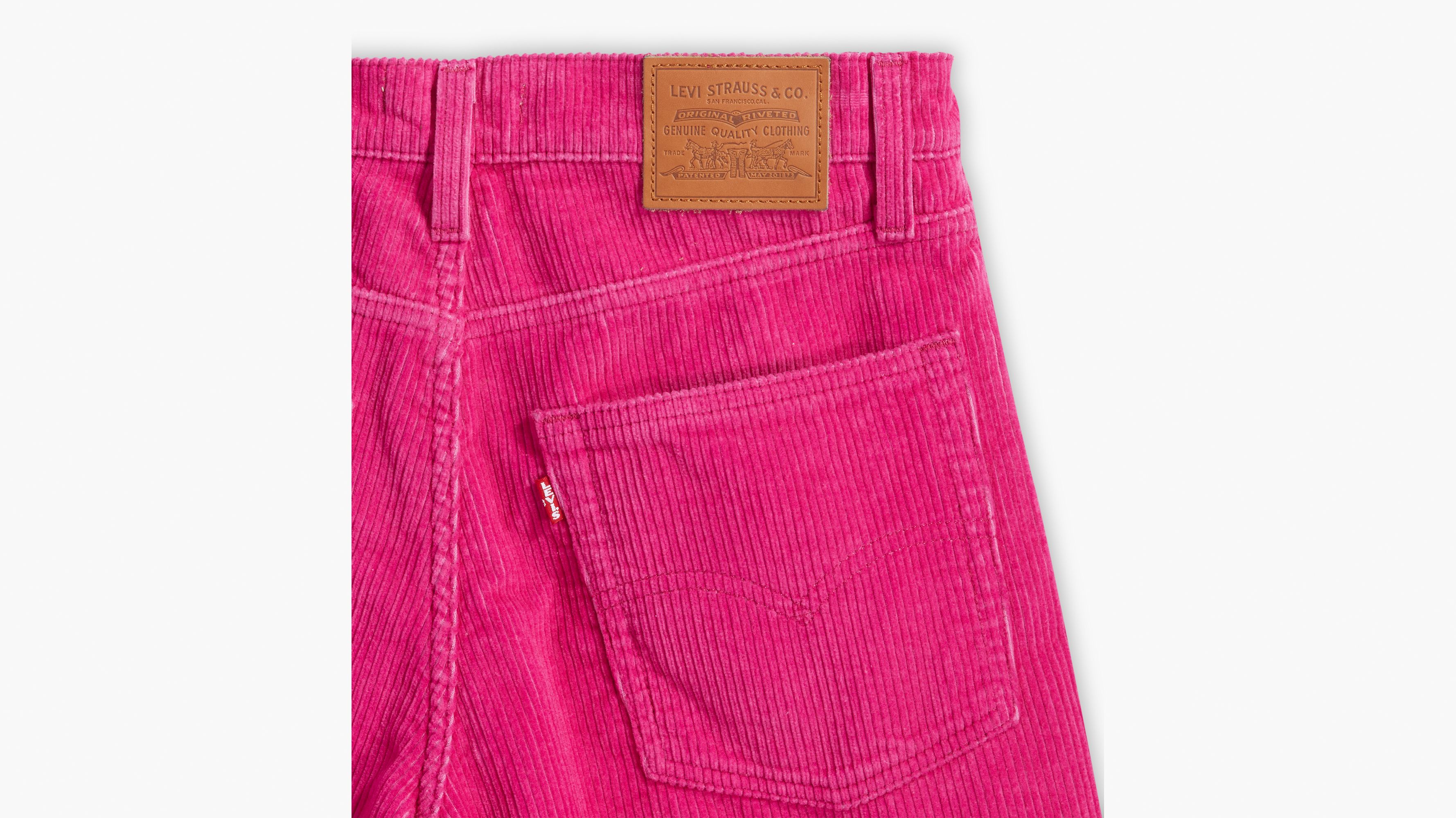 Baggy Dad Corduroy Women's Pants - Pink