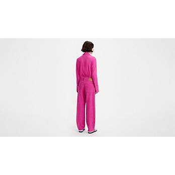 Baggy Dad Corduroy Women's Pants - Pink