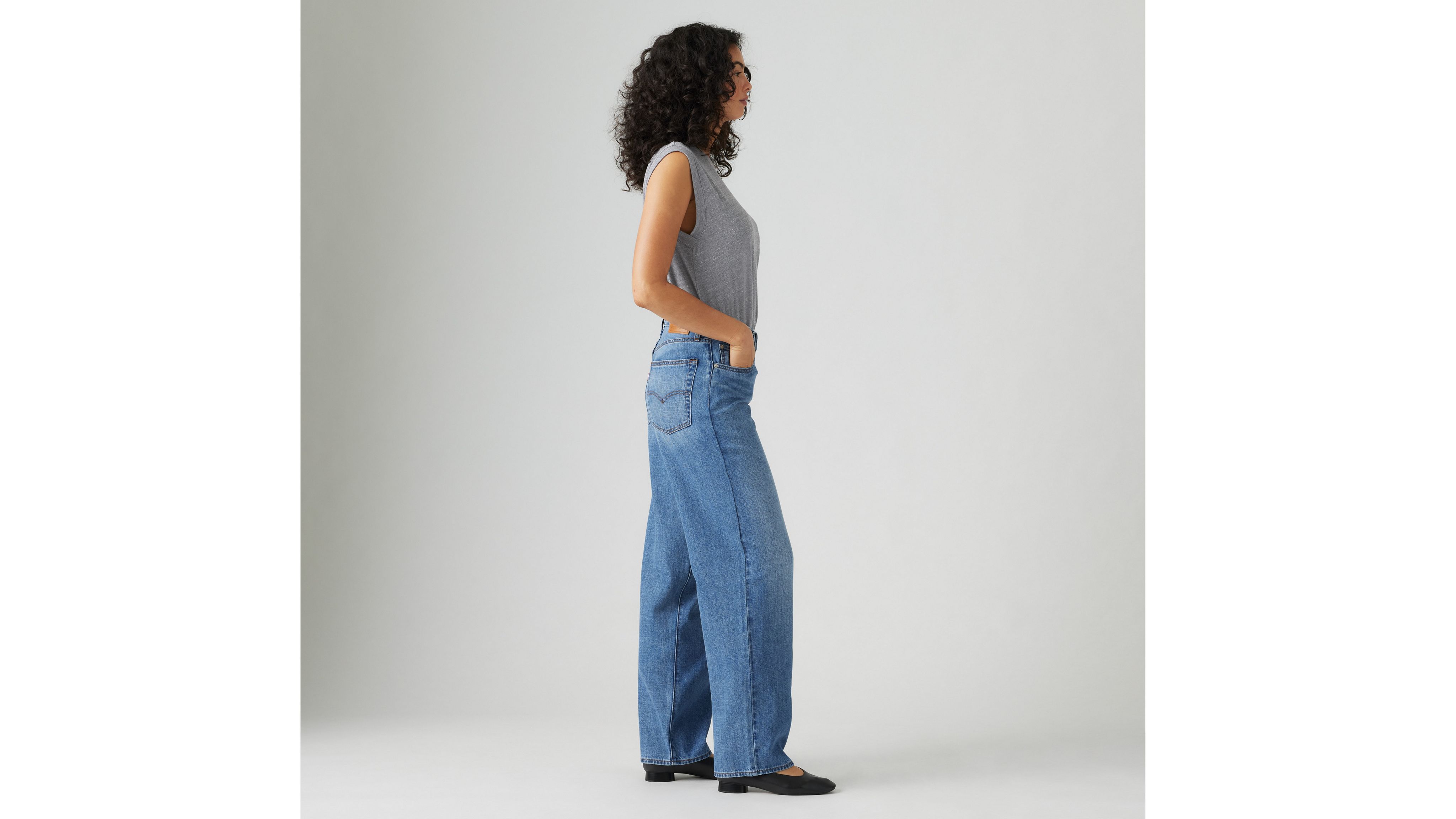 Levi's Baggy Dad Linen+ Denim Jeans In Heavy Check