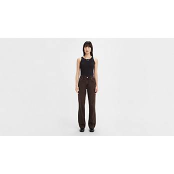 Baggy Bootcut Women's Jeans - Brown