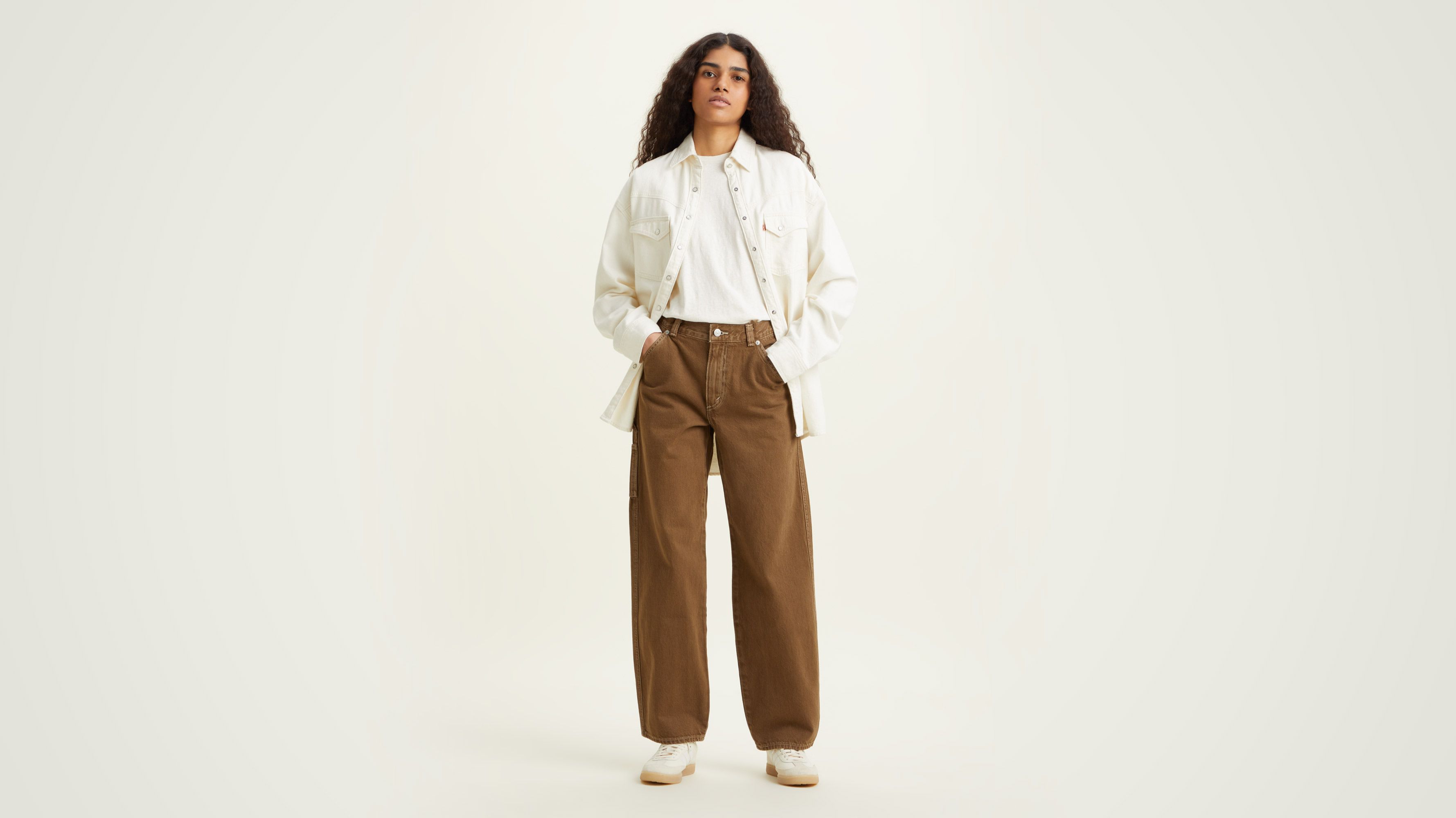 UTILITY POCKET PANTS - taupe brown