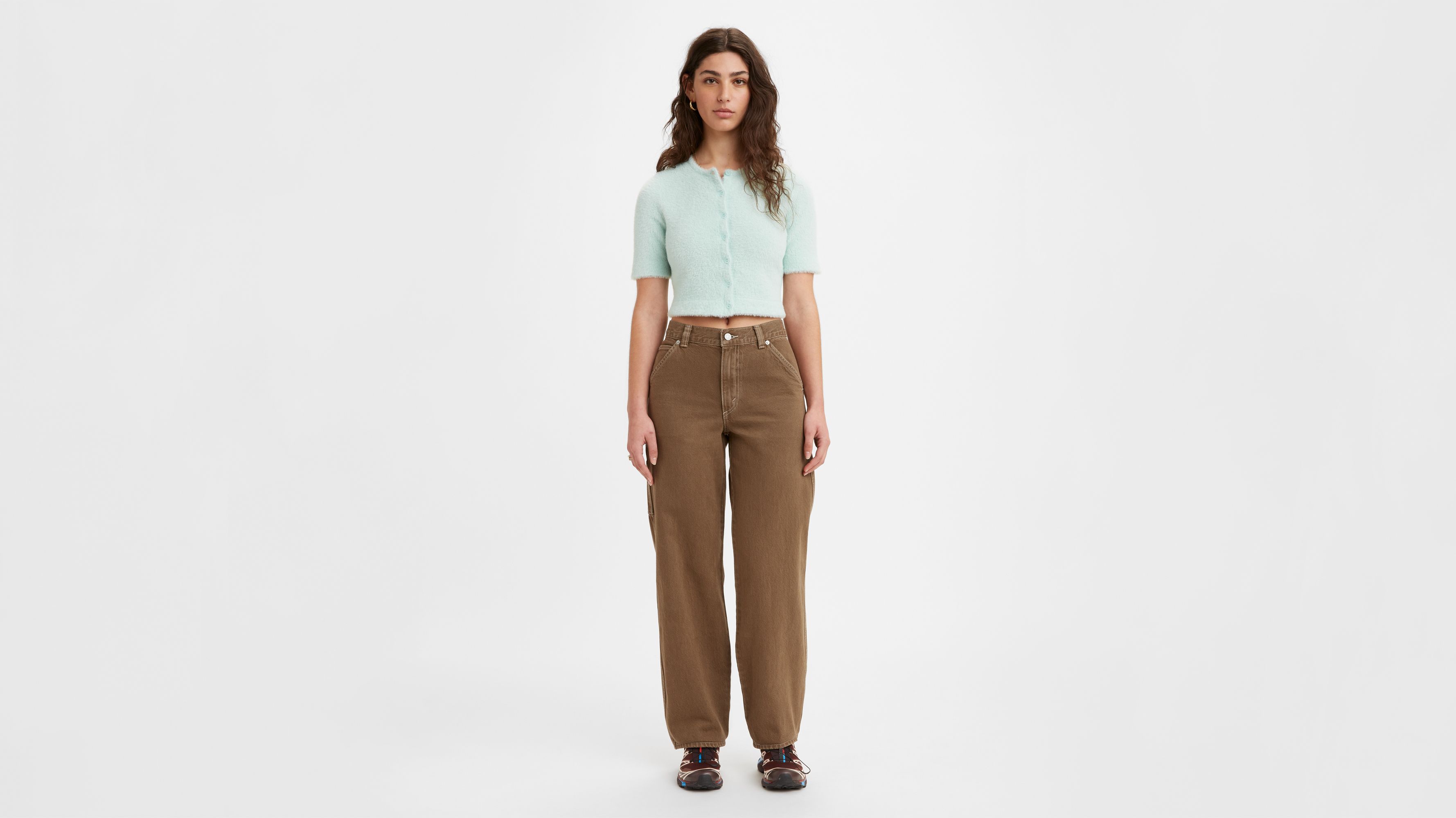 ▪️everyone brown slacks XL AXXD Brown Pants for Women Casual Cotton Linen Drawstring