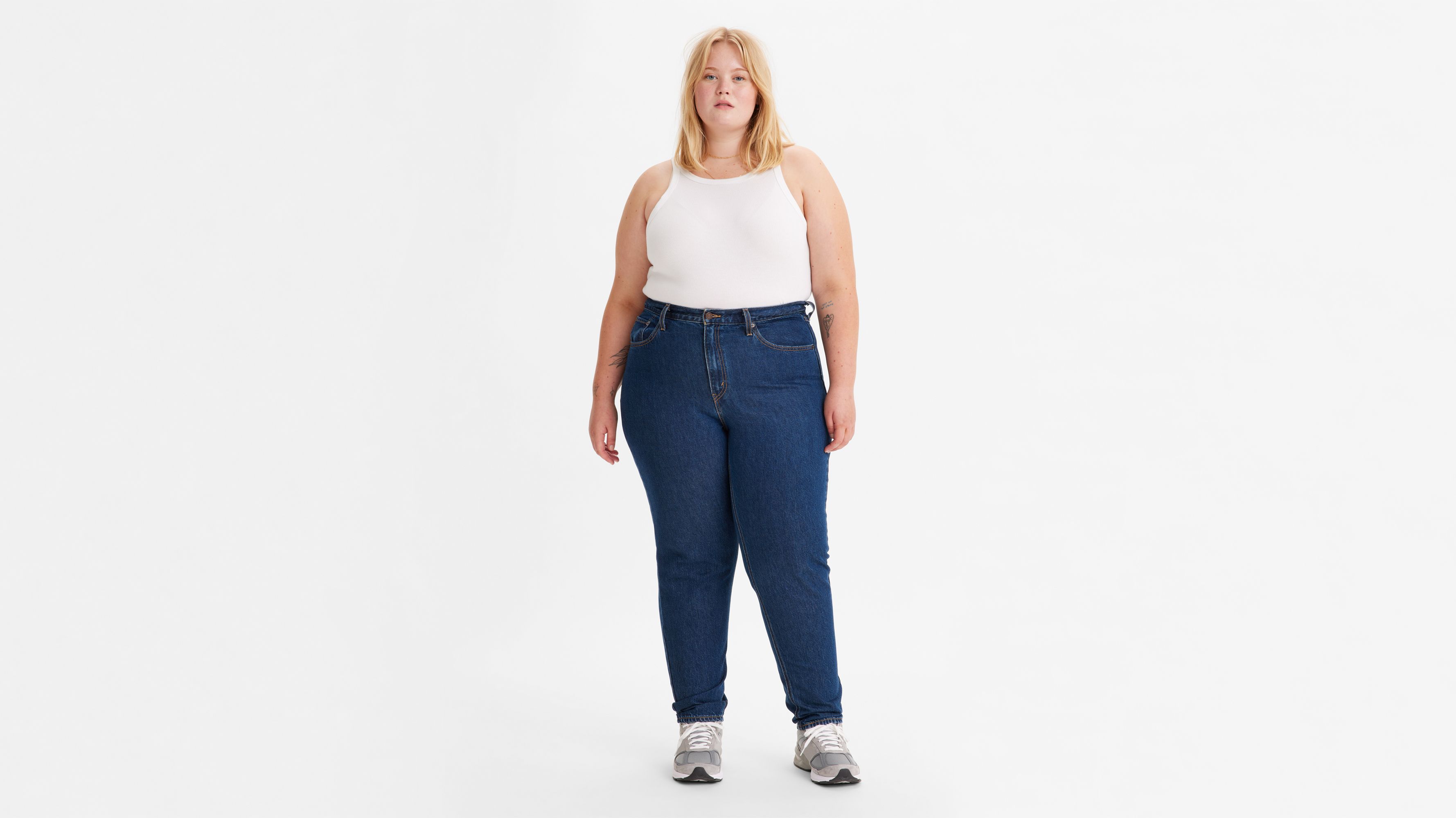 80's Mom Jeans (plus Size) - Blue