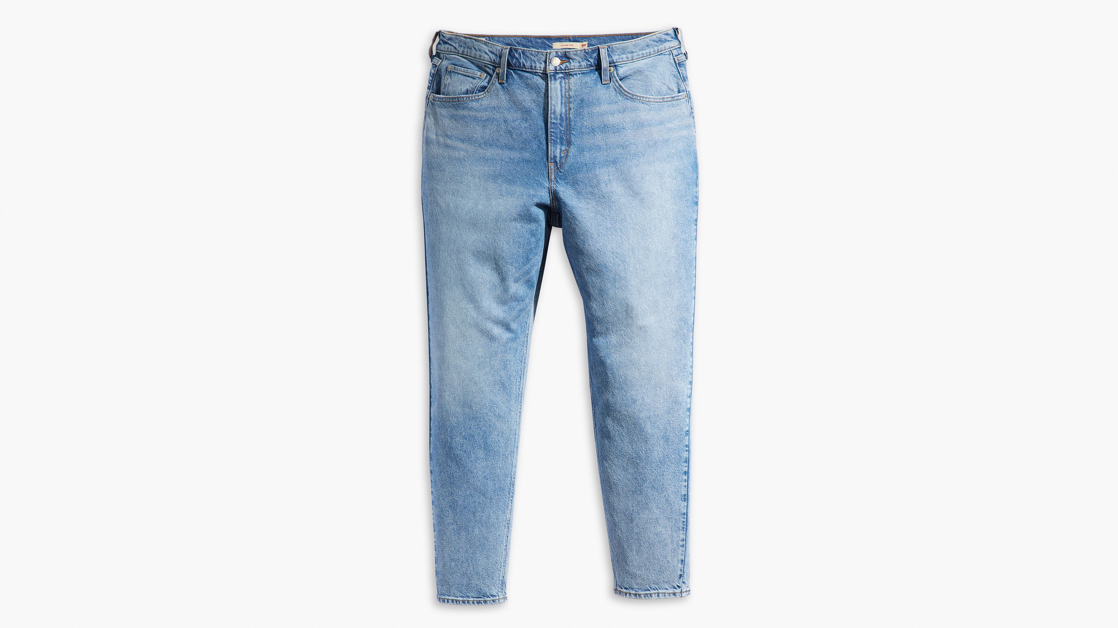 【Mused】 Heart Bleach Jeans - Blue Sugar Cream Vintage Denim 80s Bleach Wash Mom Jeans