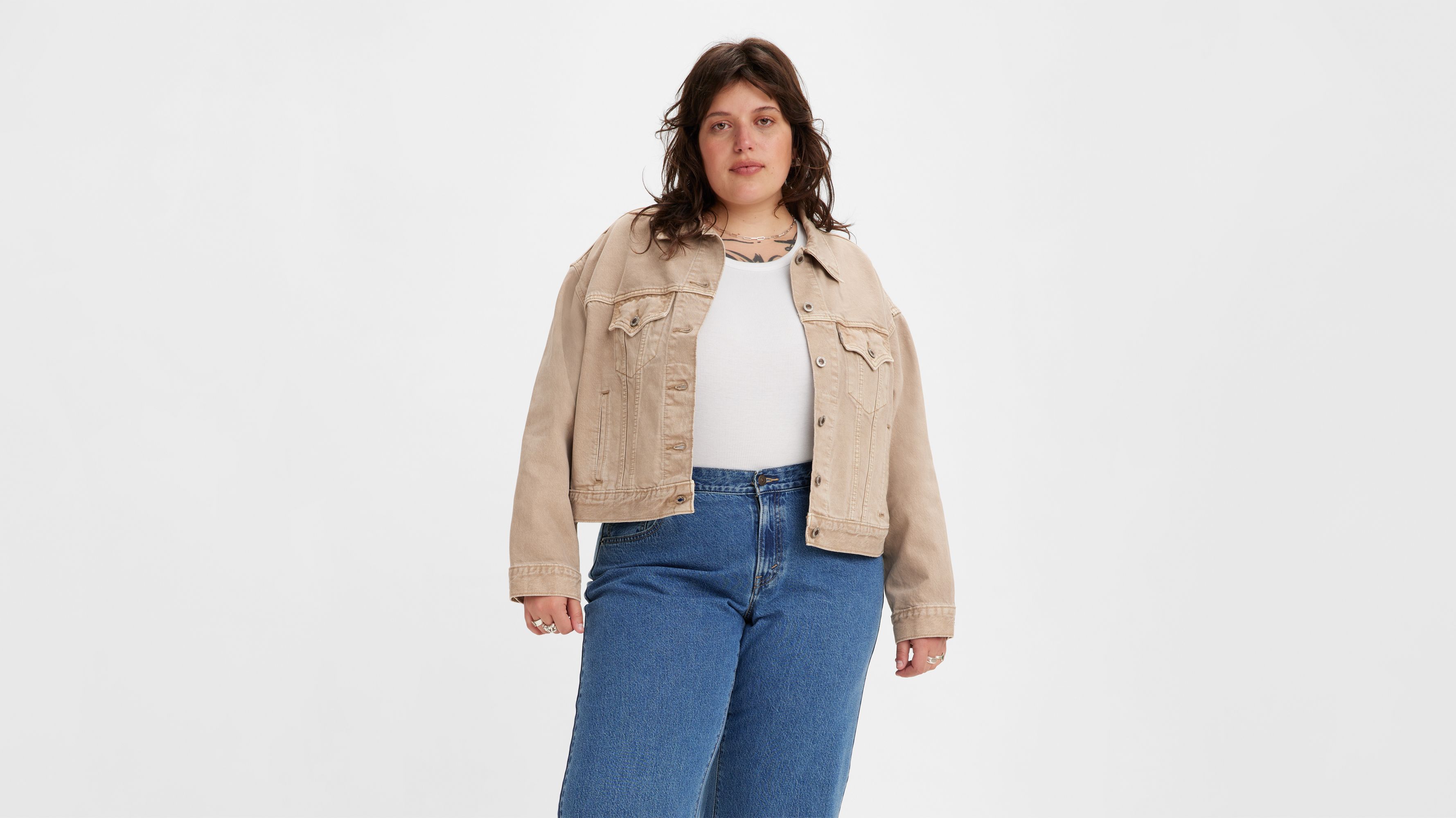 Crop Trucker Jacket (Plus Size) 1