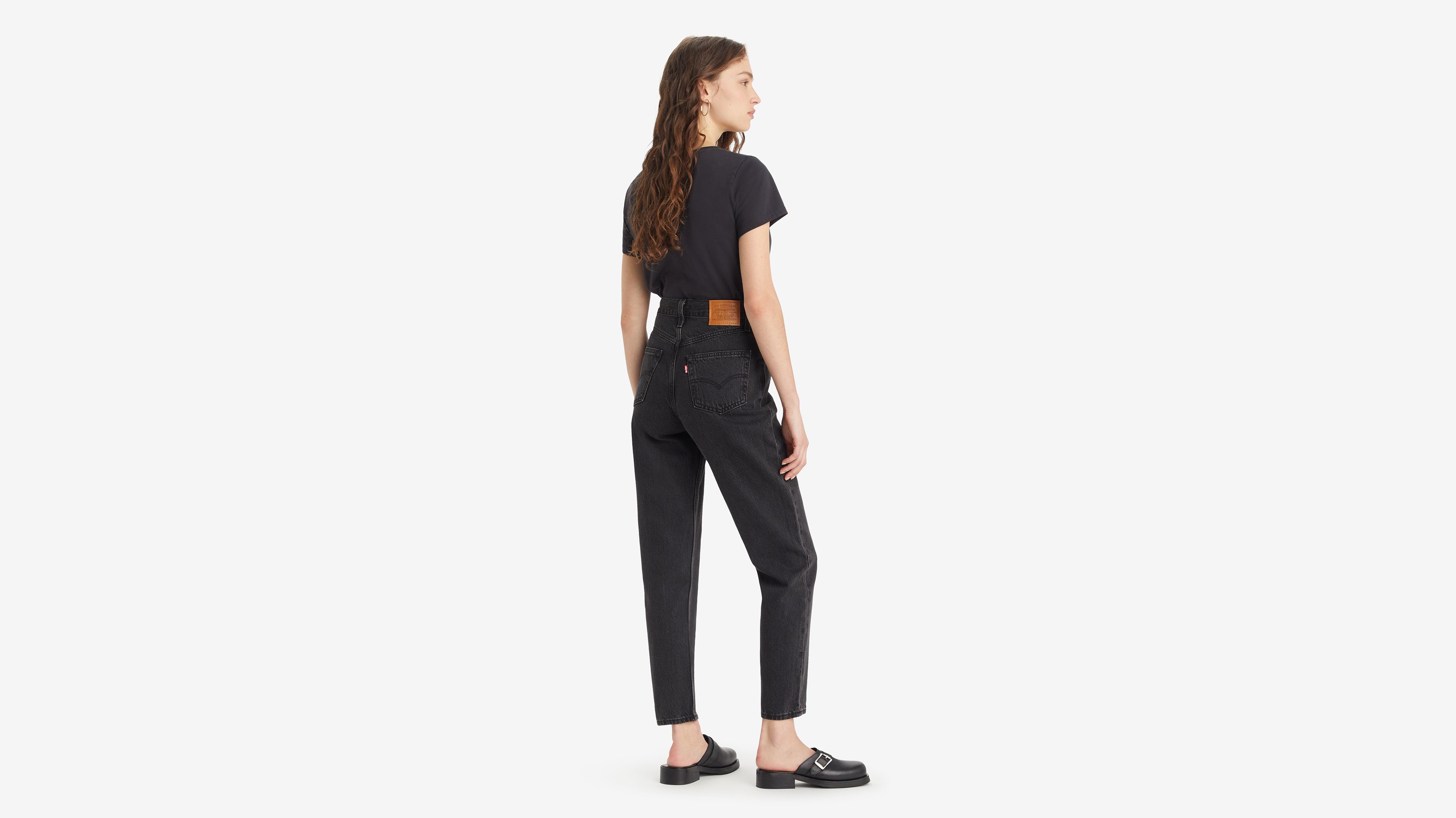 Levi's® HIGH WAISTED MOM - Jeans Tapered Fit - flash back/black denim 