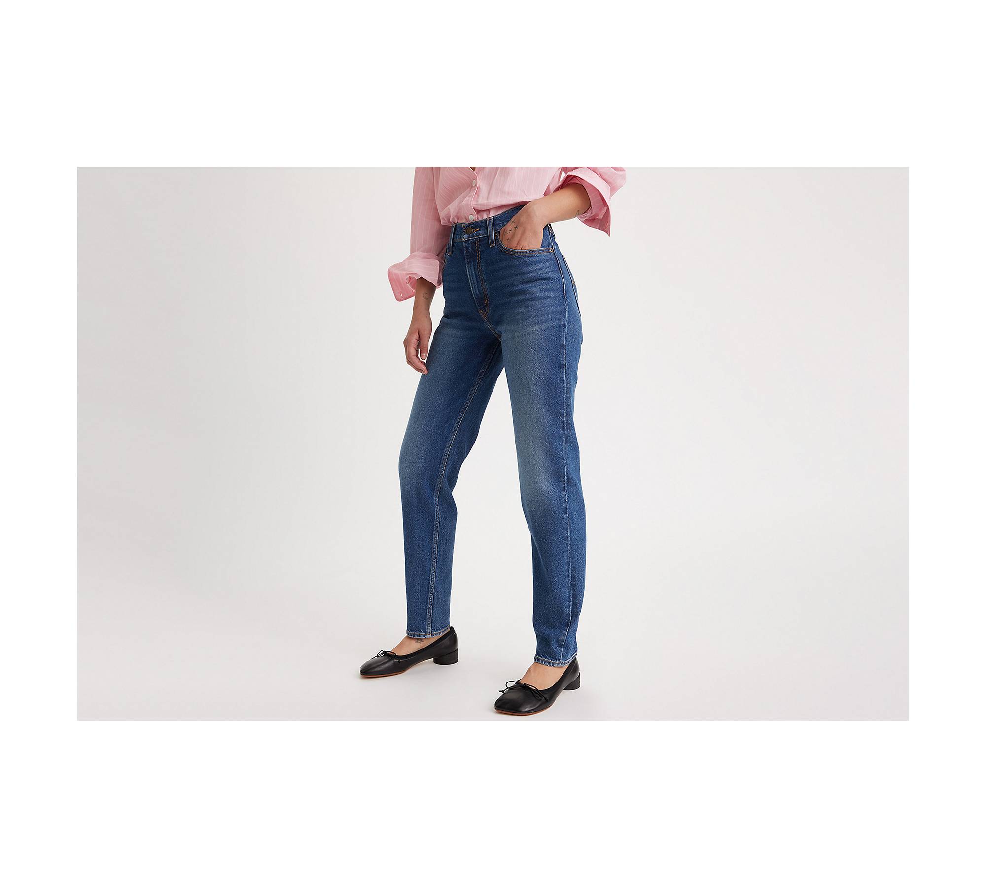 80S Vintage Long Big Bell Bottom Flare Jeans For Women Mom High