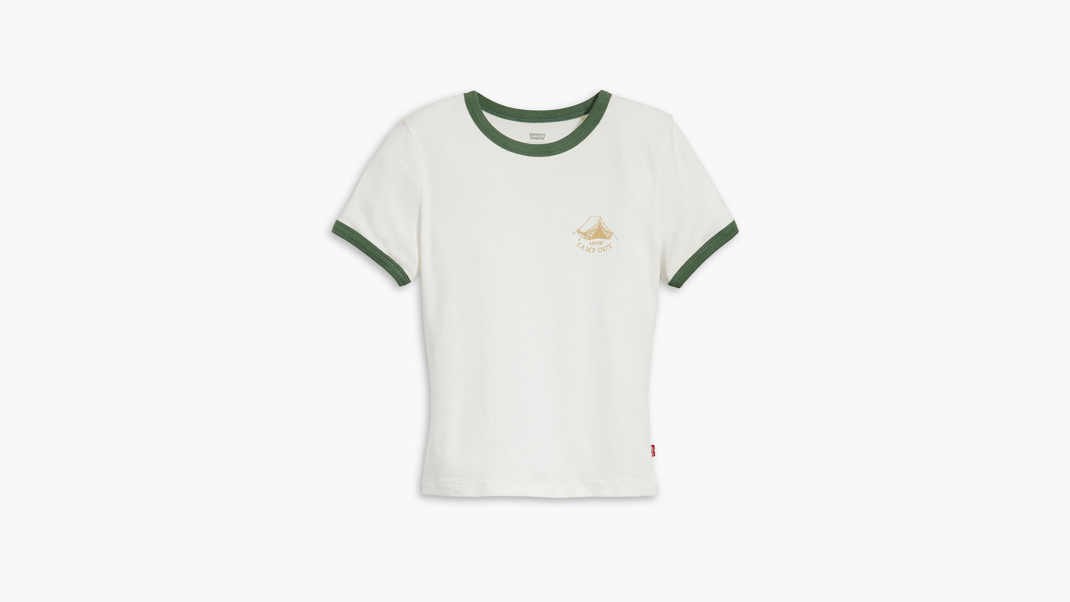 売れ筋商品|||リーバイス カットソー トップス レディース Women's Graphic Rickie Cotton Ringer T-Shirt Daisy Embroidery Double Cream Levi's Women's Graphic Rickie Cotton Ringer T-Shirt - Macy's