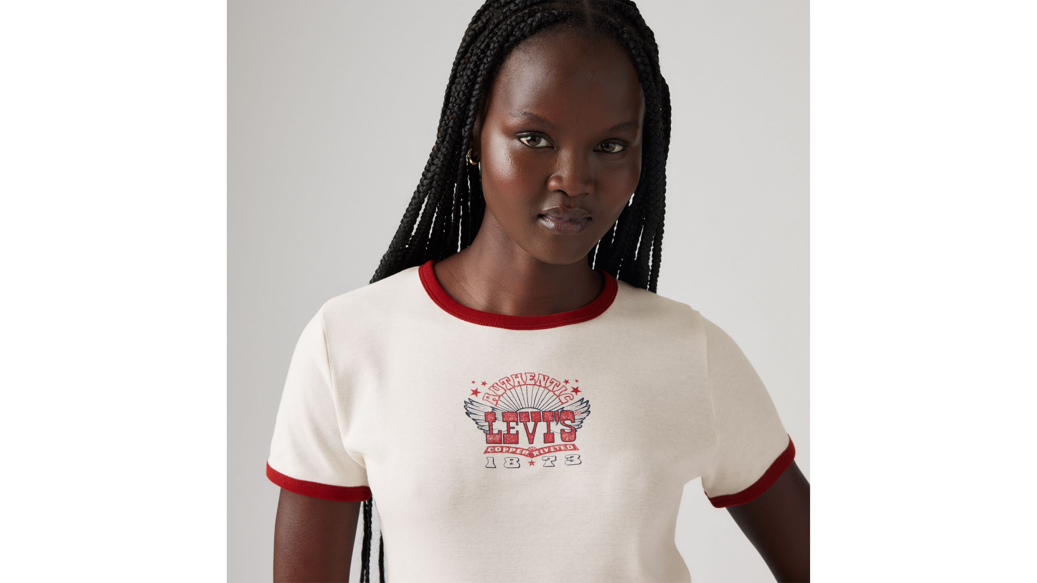 Levi's Graphic Rickie Ringer T-shirt In  1873 Rock Pos