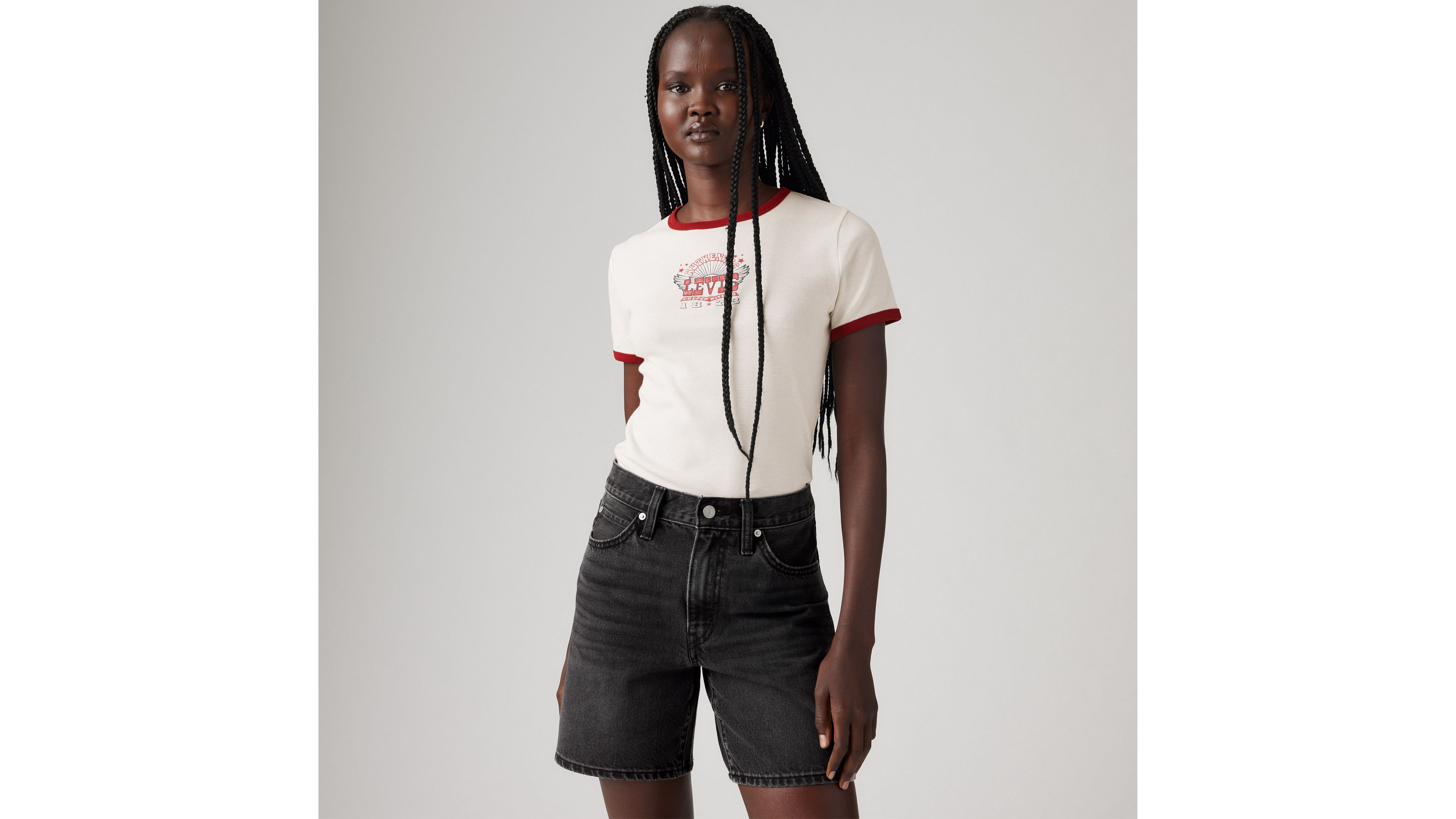 Levi's Graphic Rickie Ringer T-shirt In  1873 Rock Pos