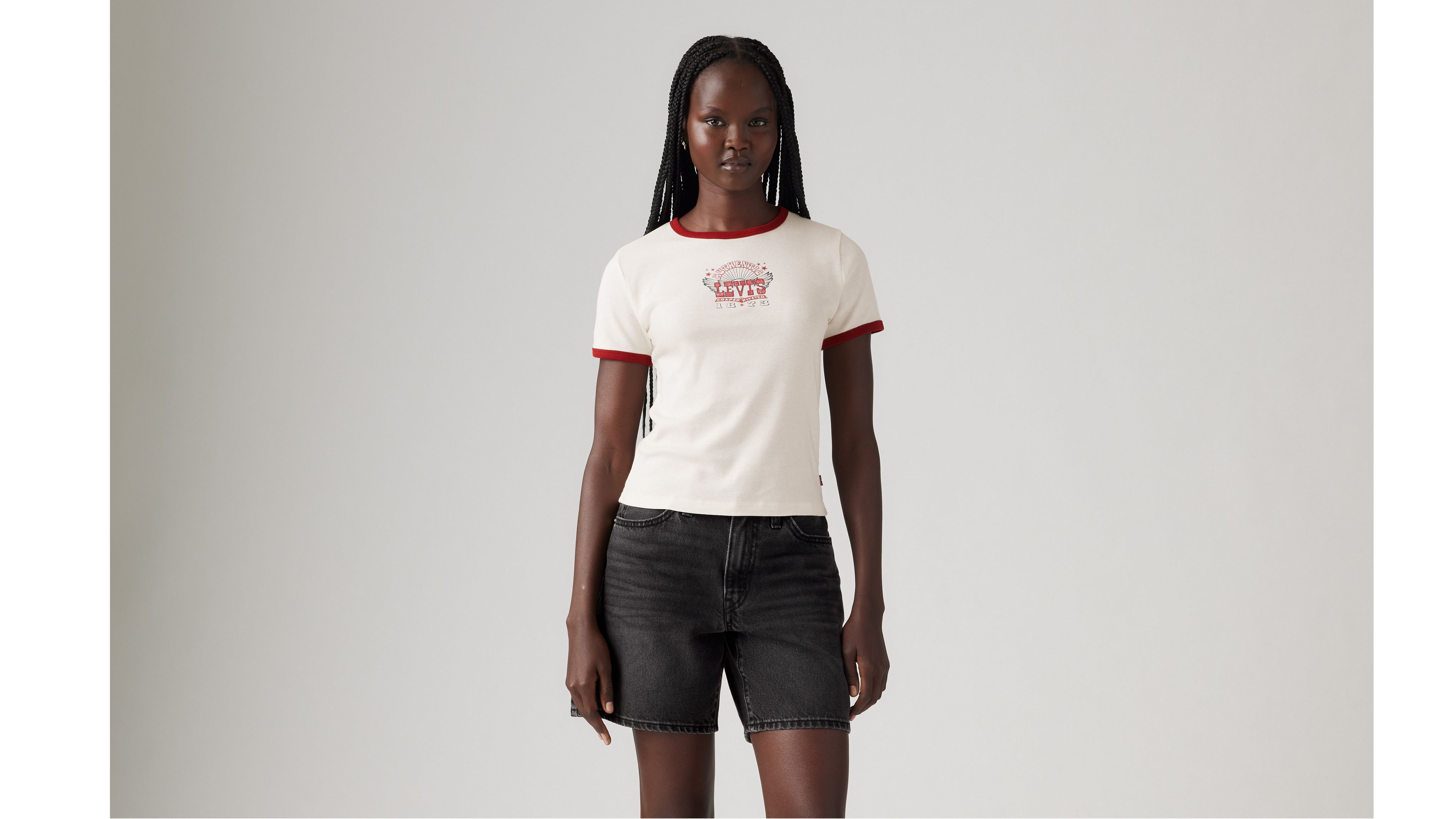 Levi's Graphic Rickie Ringer T-shirt In  1873 Rock Pos