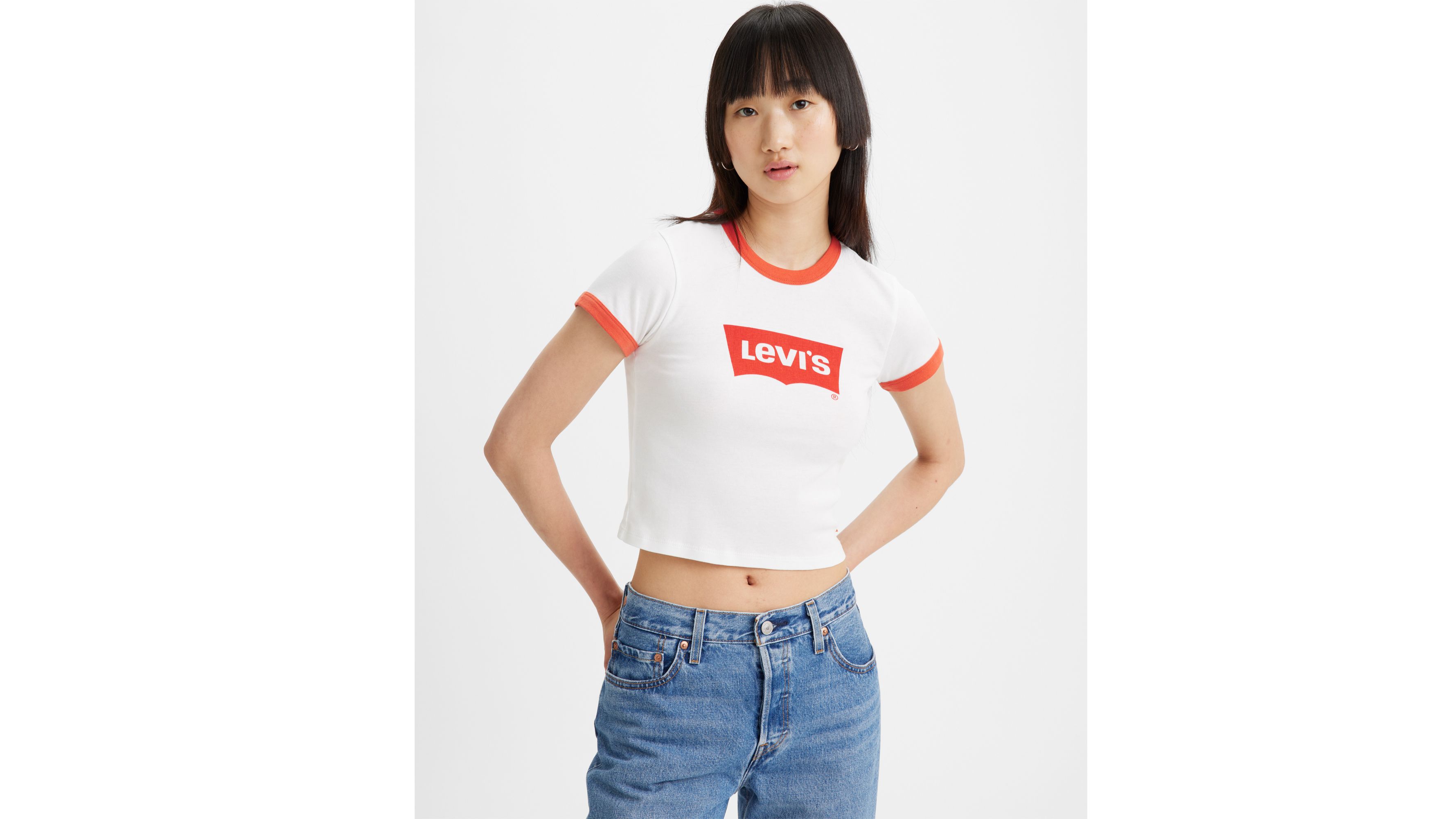 Graphic Ringer T-shirt Hvid | Levi's® DK