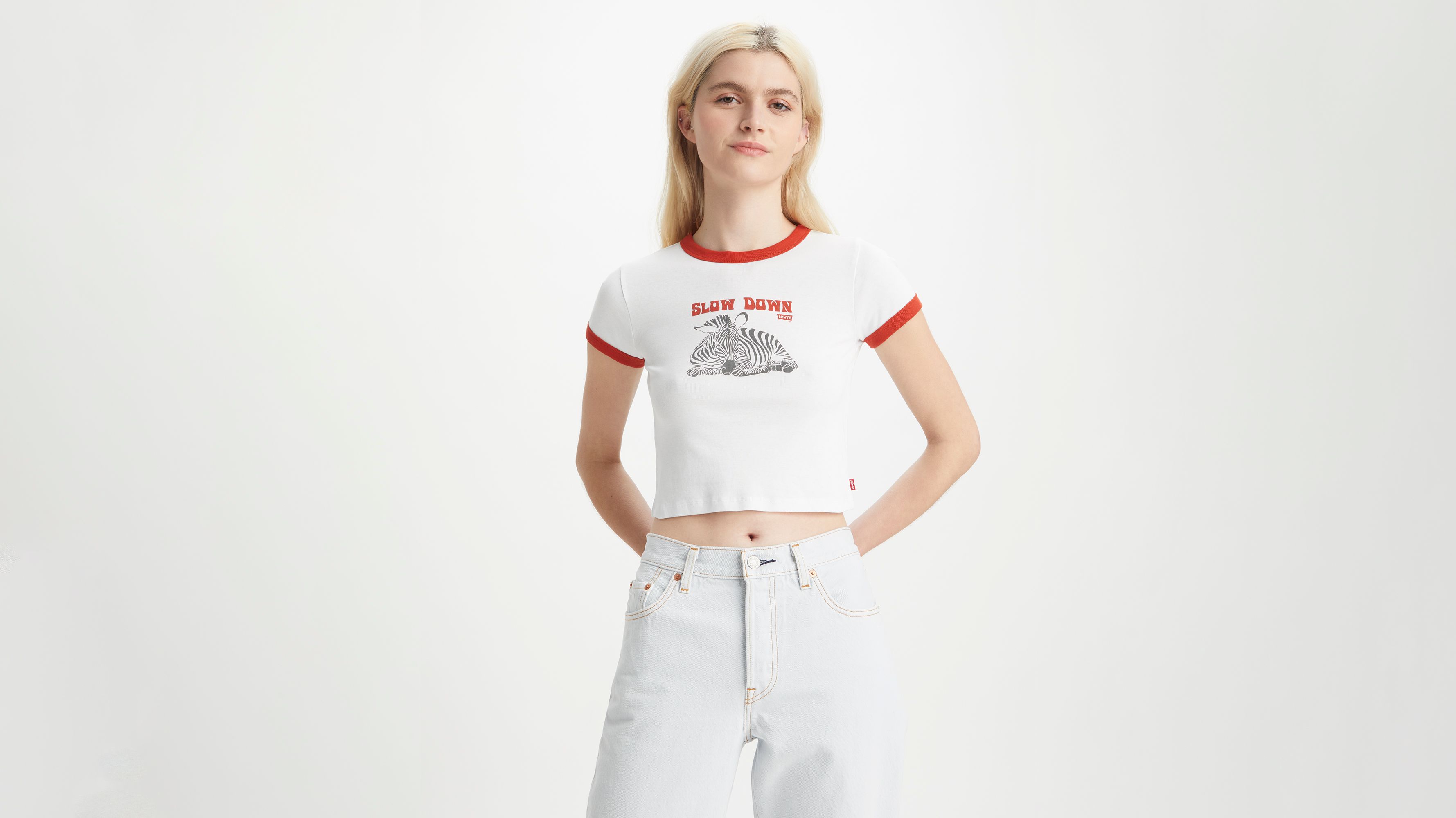 Graphic Ringer Mini Tee - White | Levi's® US