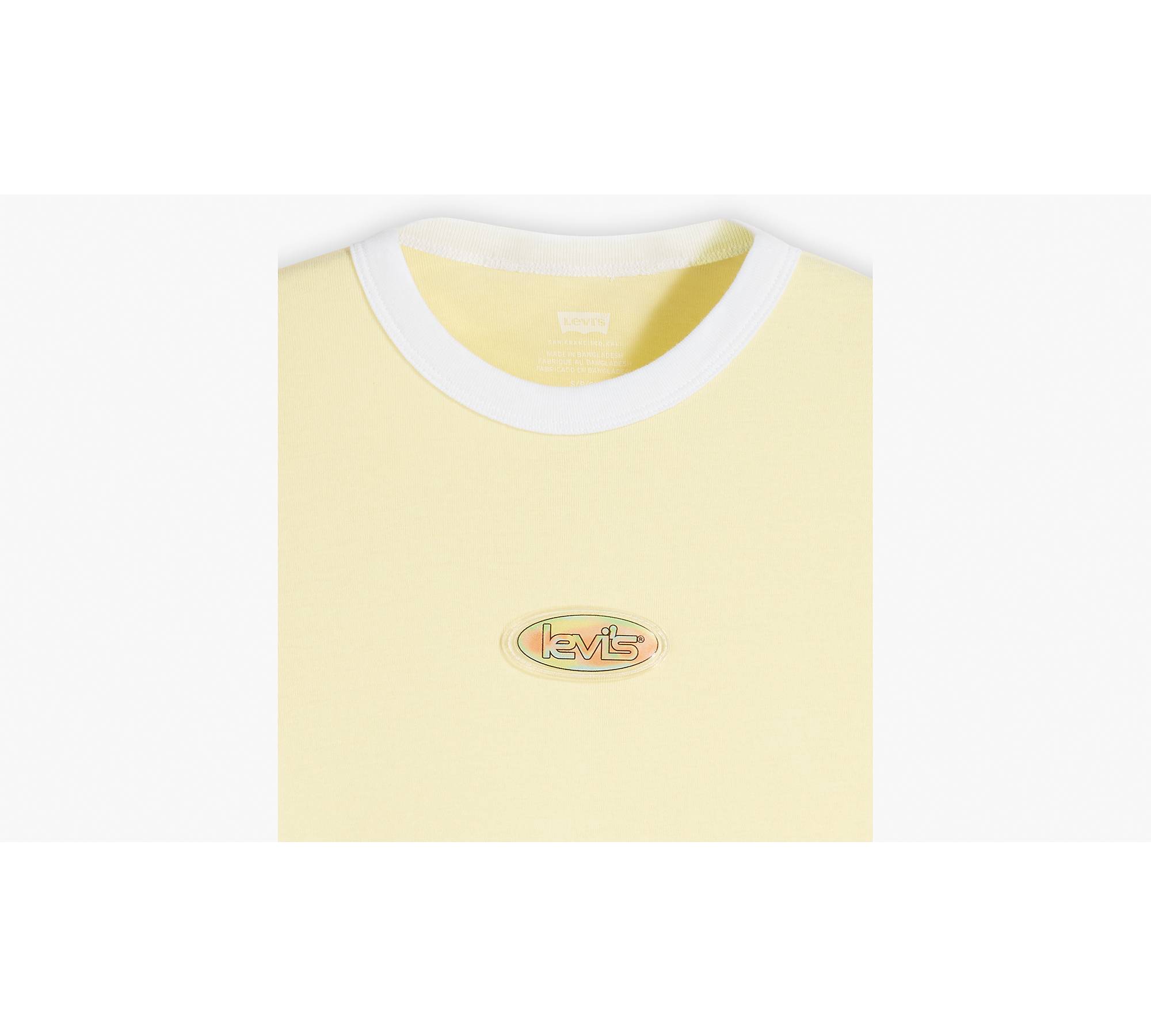 Levi's Boys' Basic T-Shirt, White Ringer, L