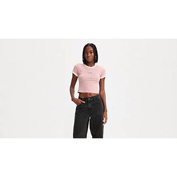 Graphic Ringer Mini T-shirt - Pink | Levi's® US