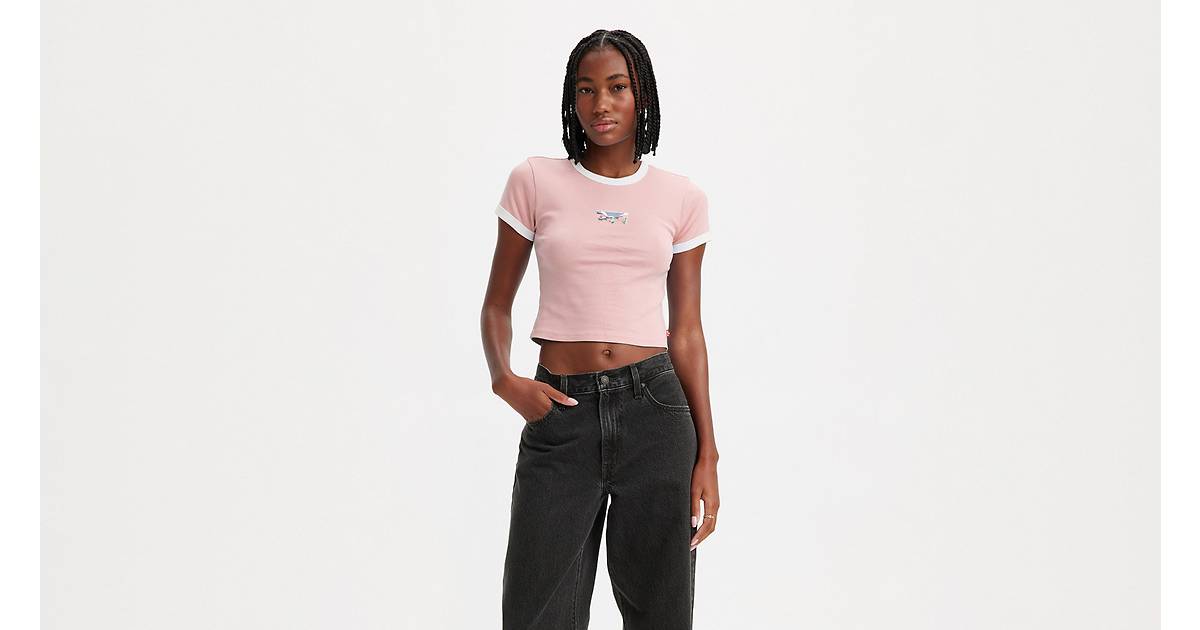 Graphic Ringer Mini T-shirt - Pink | Levi's® US