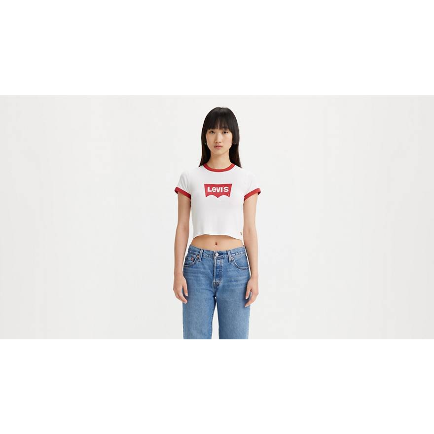 Grafische Ringer mini-T-shirt 1