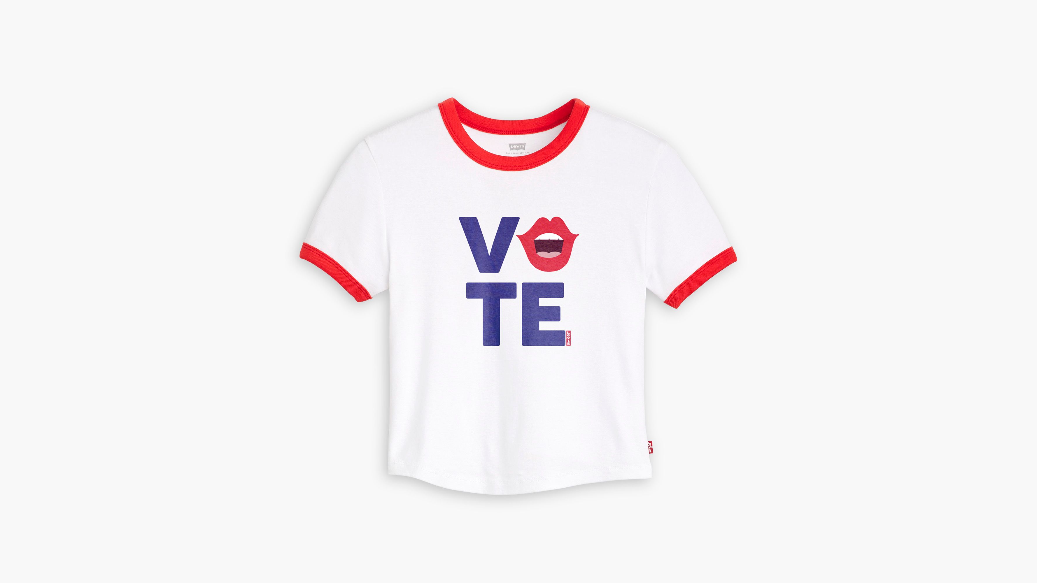 Levi's Vote Ringer Mini T-shirt In Vote Lips
